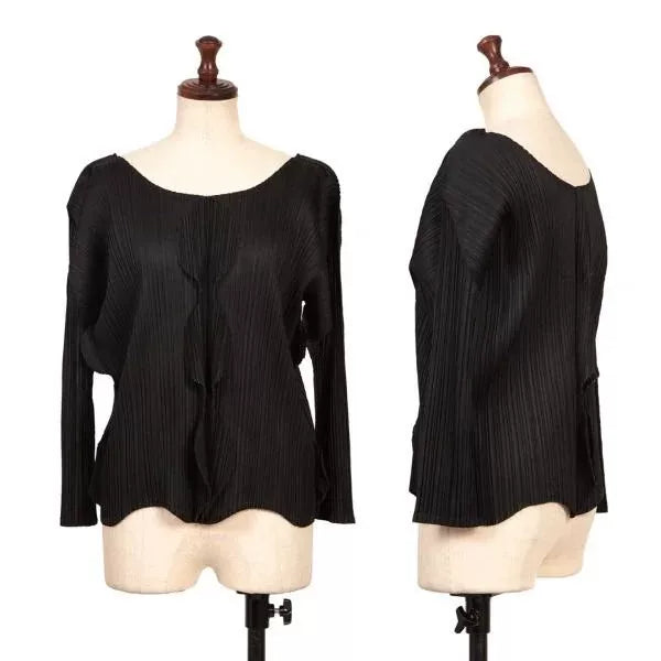 Issey Miyake Vintage Black Kelp Pleated Top
