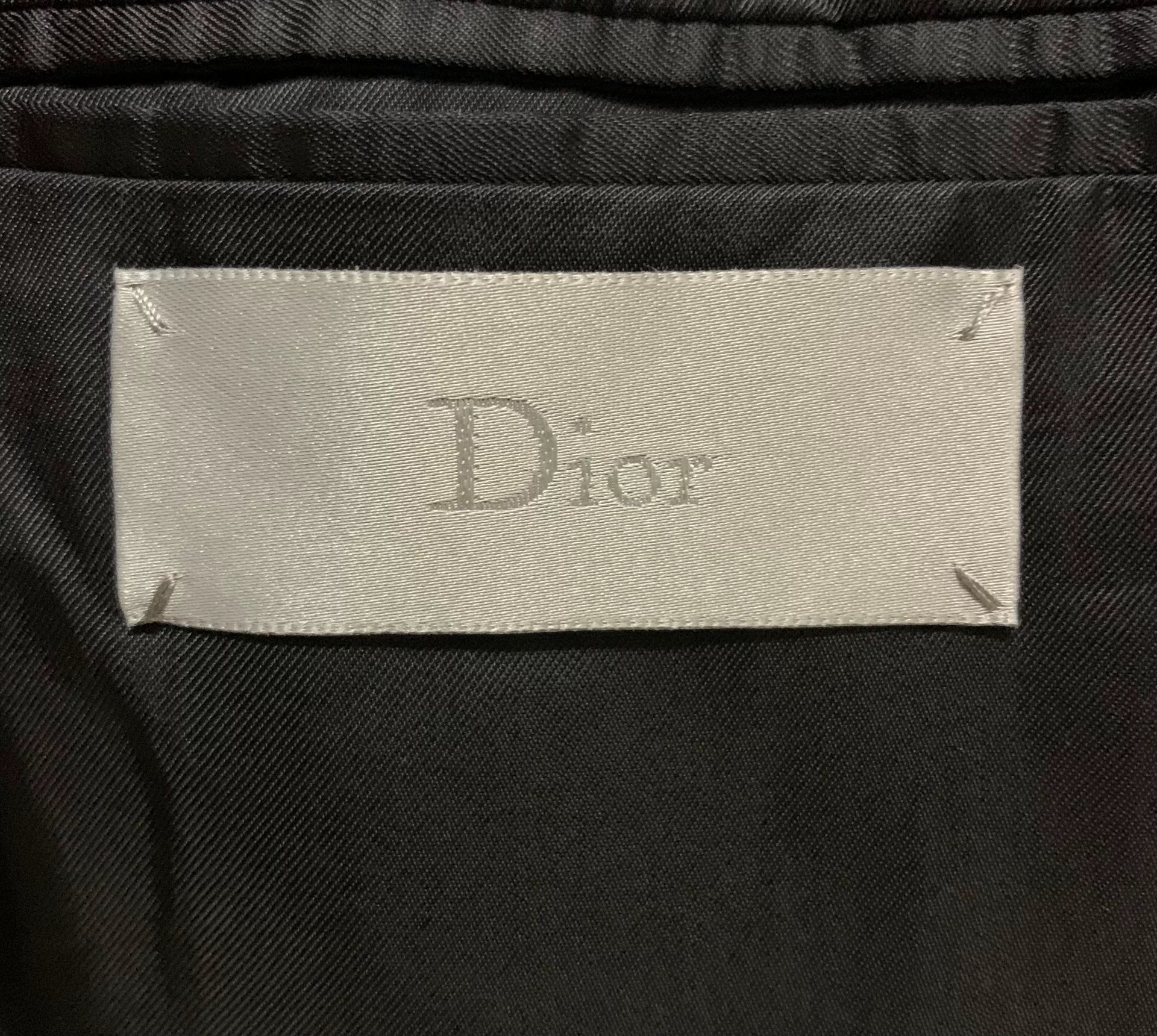 Dior Homme 14FW 15SS Runway Navy Embroidered Wool White Suit