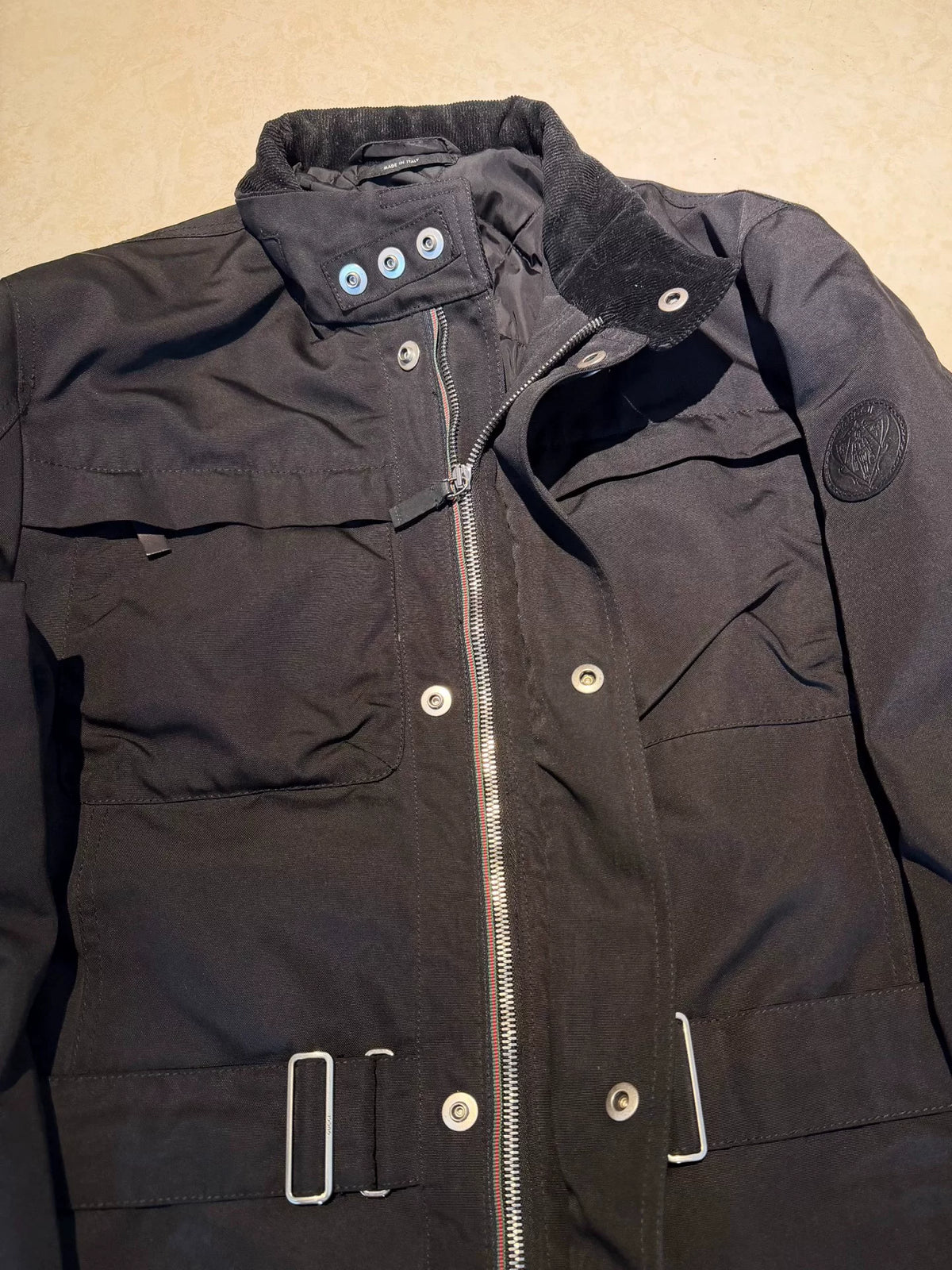 Gucci Black Corduroy Collar Reversible Jacket