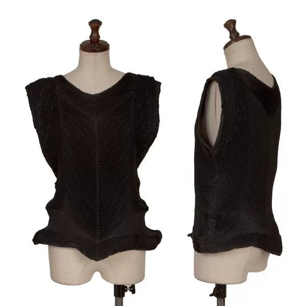 Issey Miyake Vintage Black Pleated Top
