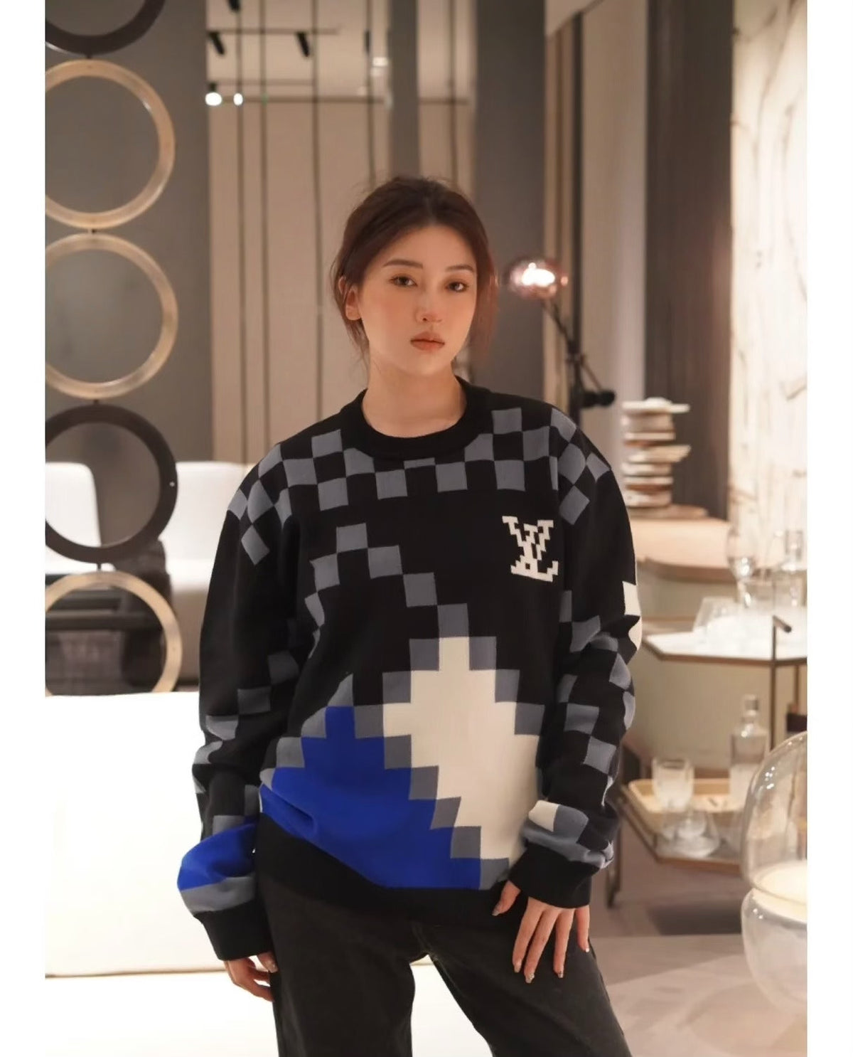 Louis Vuitton Mosaic Logo Knit Sweater