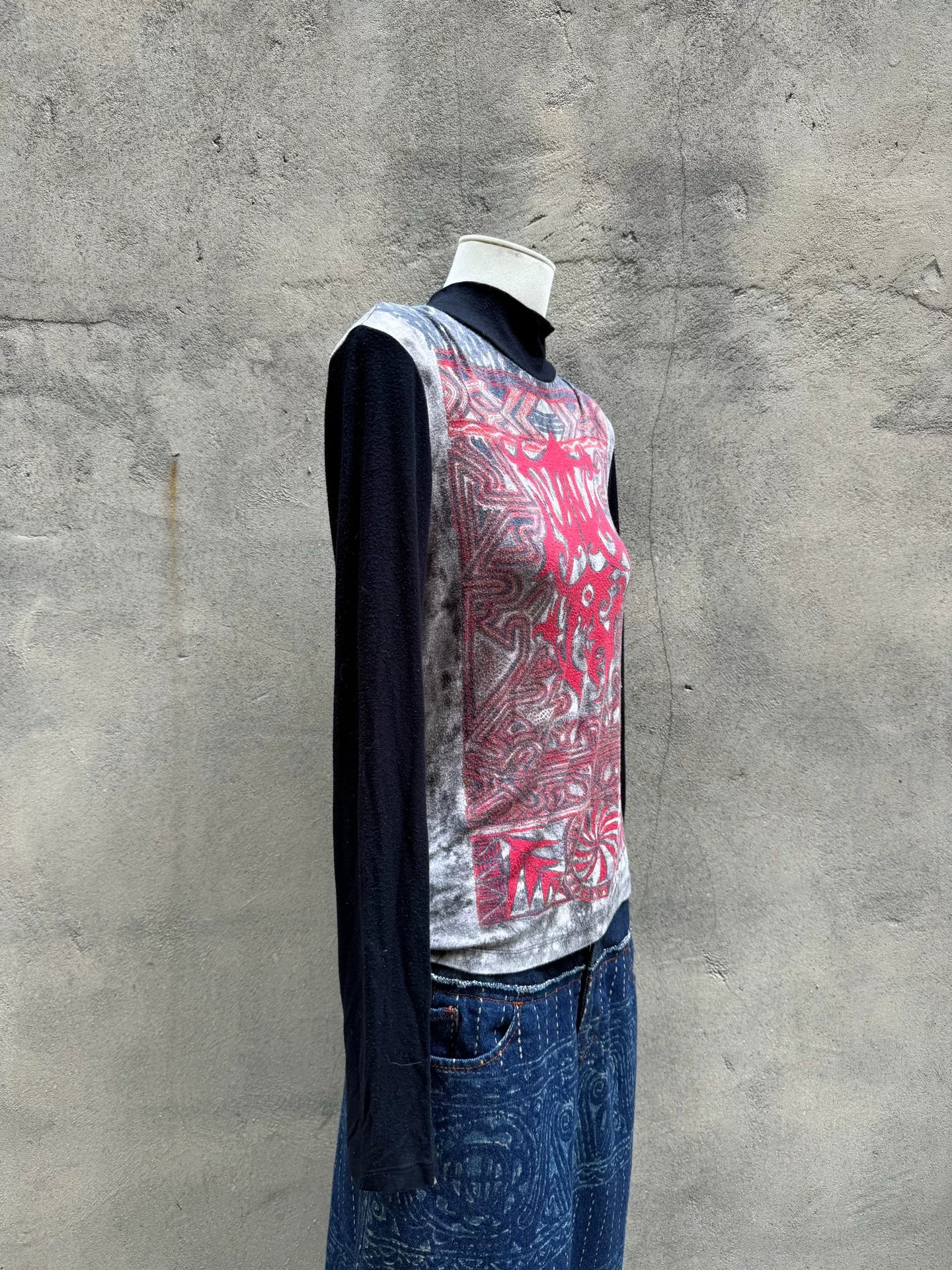 Jean Paul Gaultier Red Top Long Sleeve Top