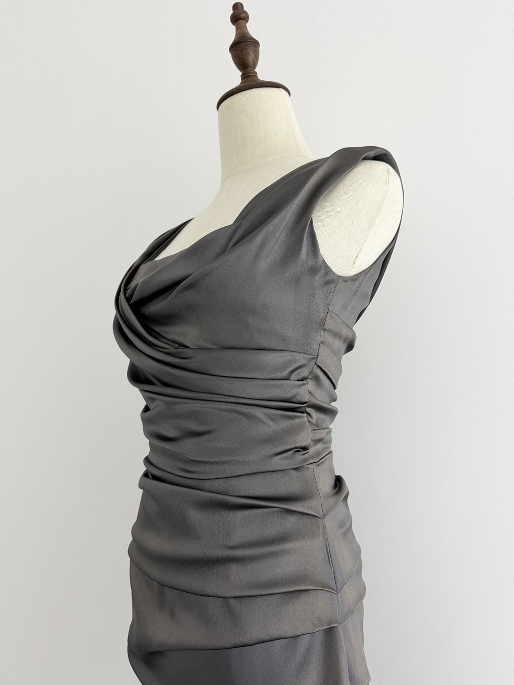 Dolce Gabbana Pleated Gray Dress - Devines