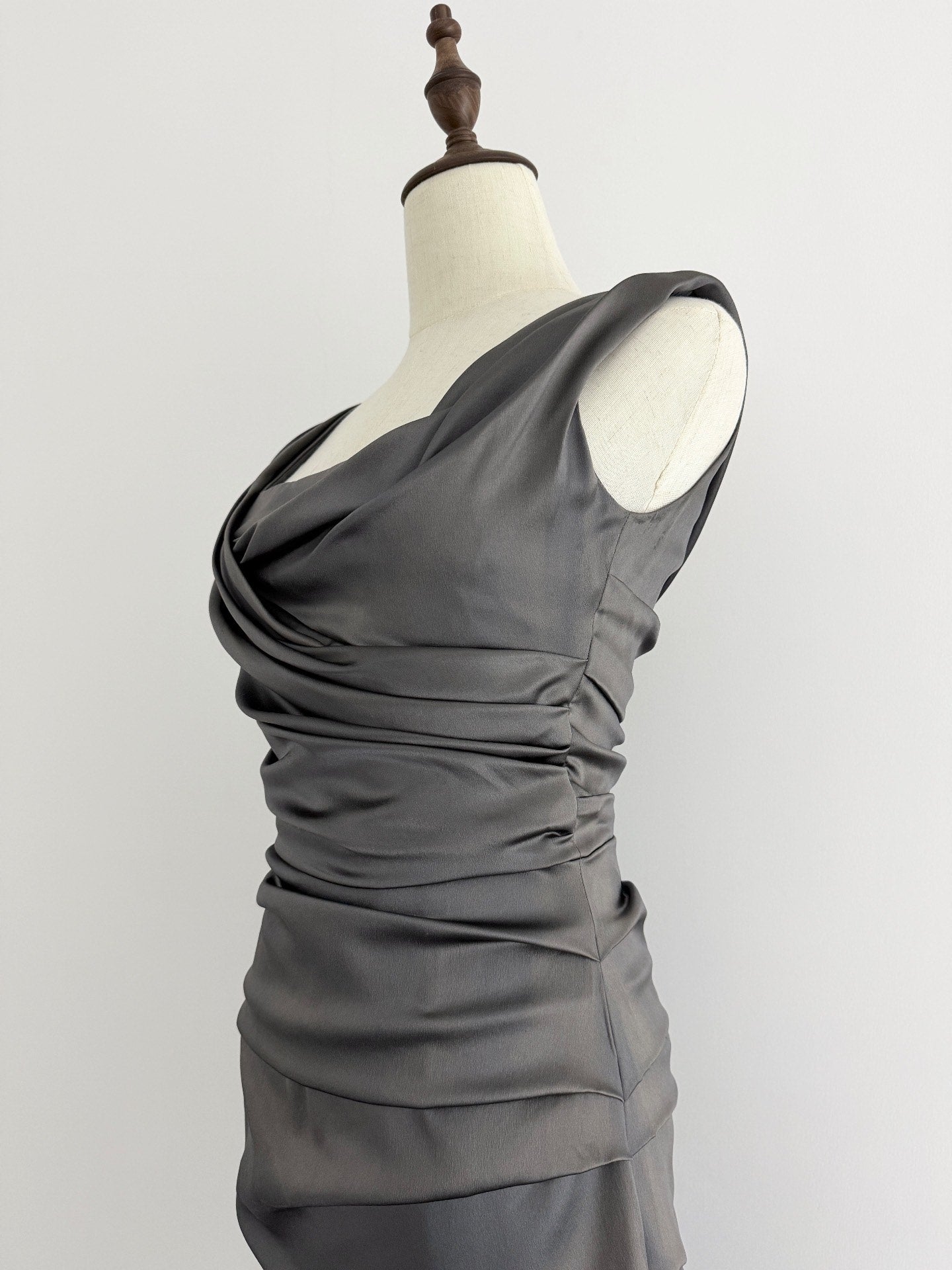 Dolce Gabbana Pleated Gray Dress - Devines