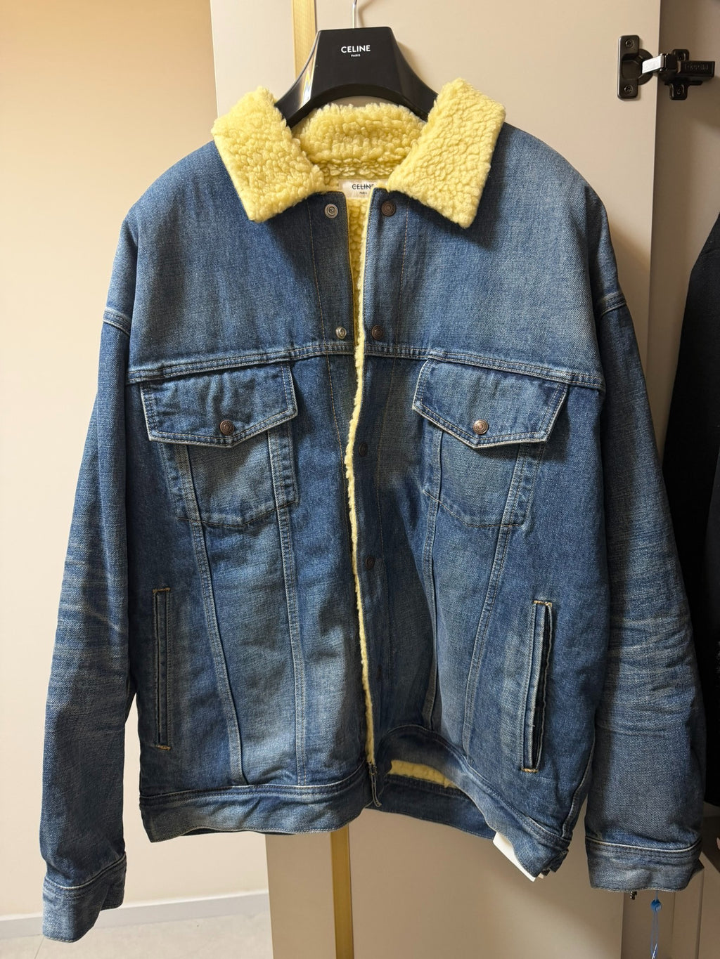 Celine FW22 Rhinestone Fringe Denim Jacket