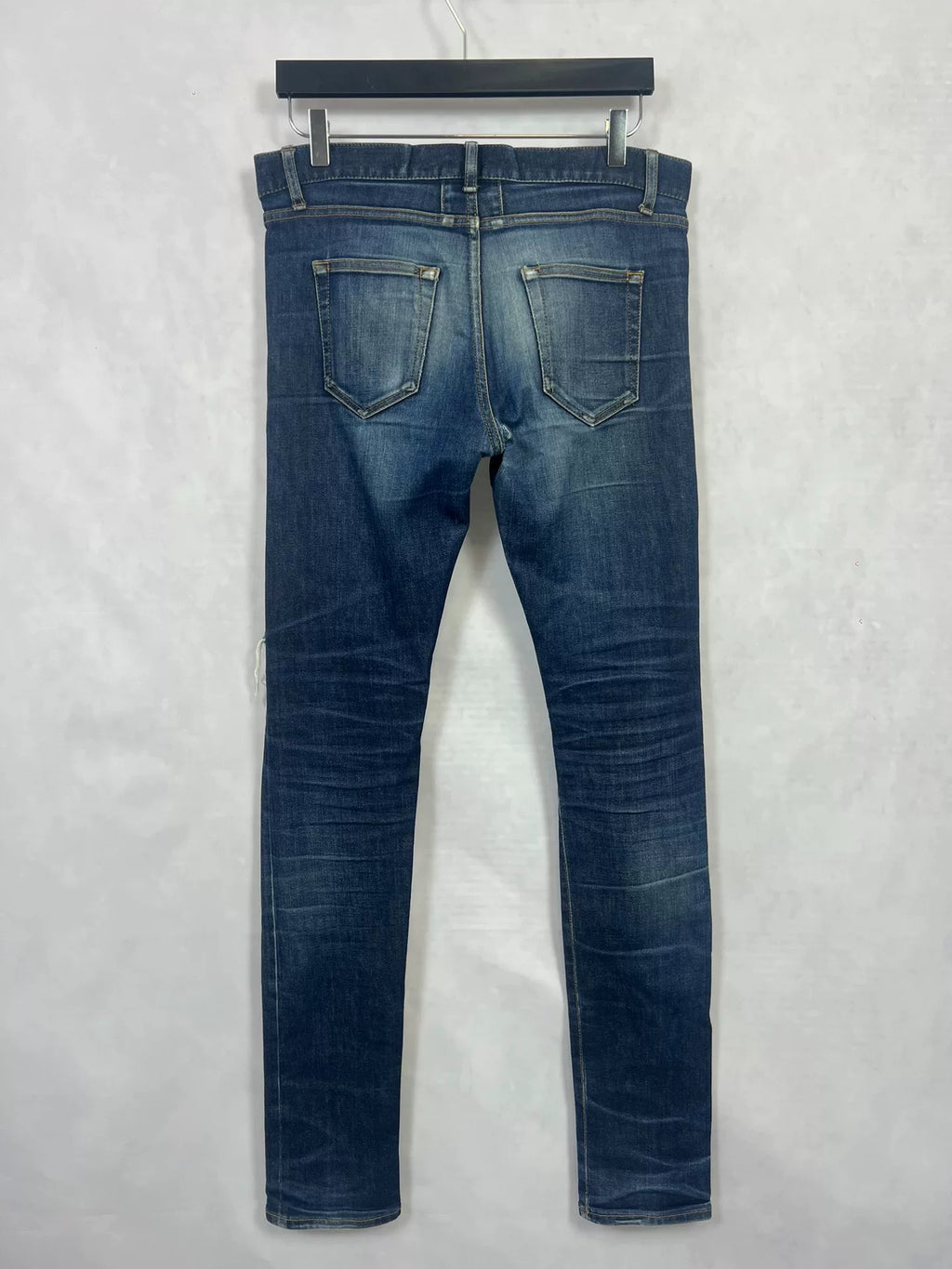 Saint Laurent 16SS Distressed Navy Jeans