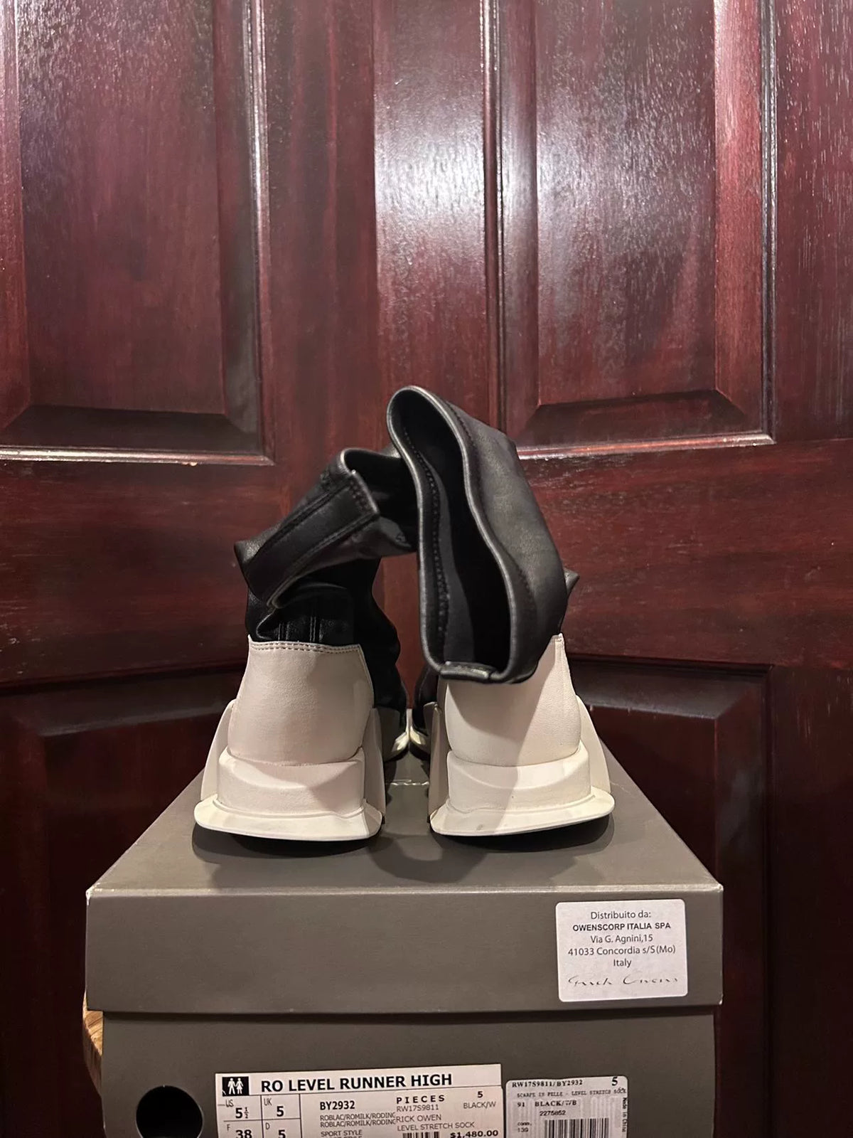 Rick Owens x Adidas SS17 Black White Strech Sock Boots