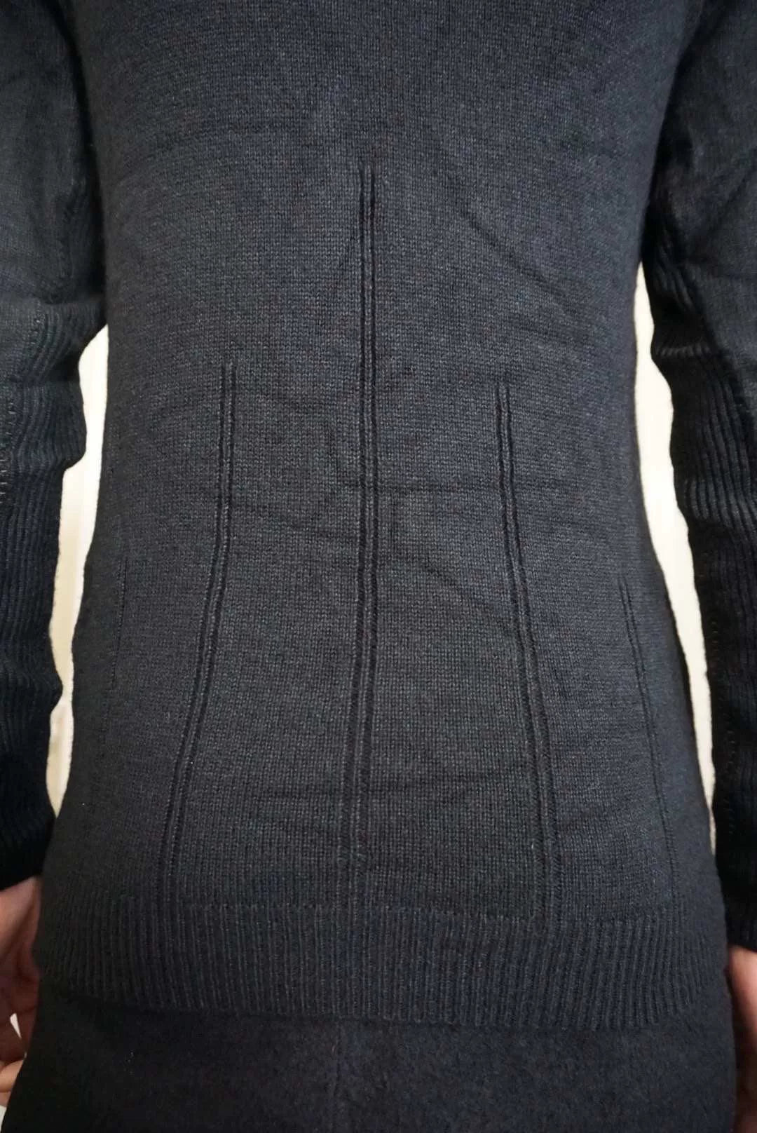 Layer-0 FW18 Grey Black Hand-Stitched Patchwork Cashmere Silk Sweater