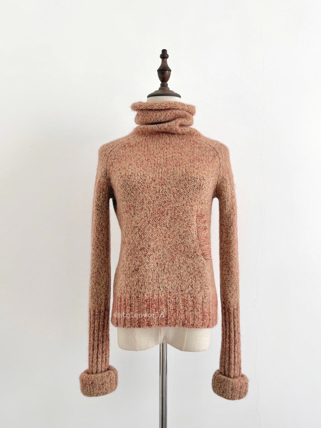 Yohji Yamamoto Y's Mixed Color Cuffed Wool Knit Pink Top - Devines
