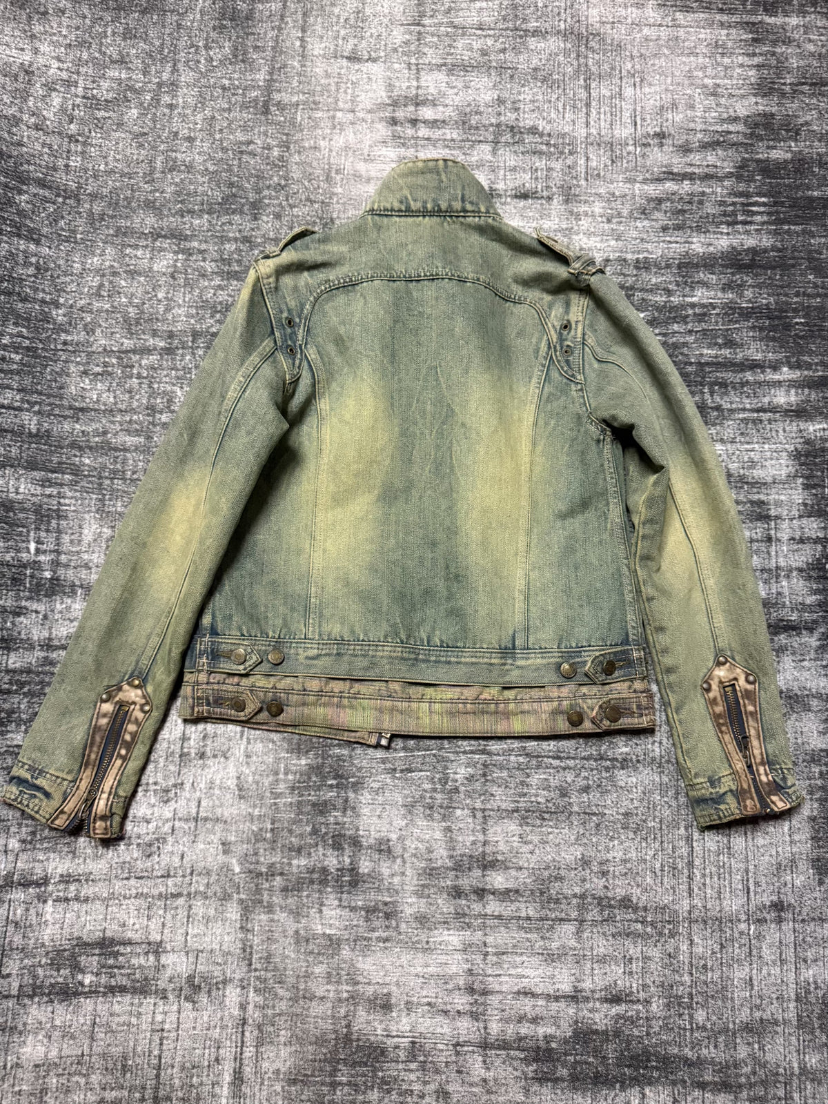 LGB-style vintage Japanese brand TRIXY washed epaulet denim jacket