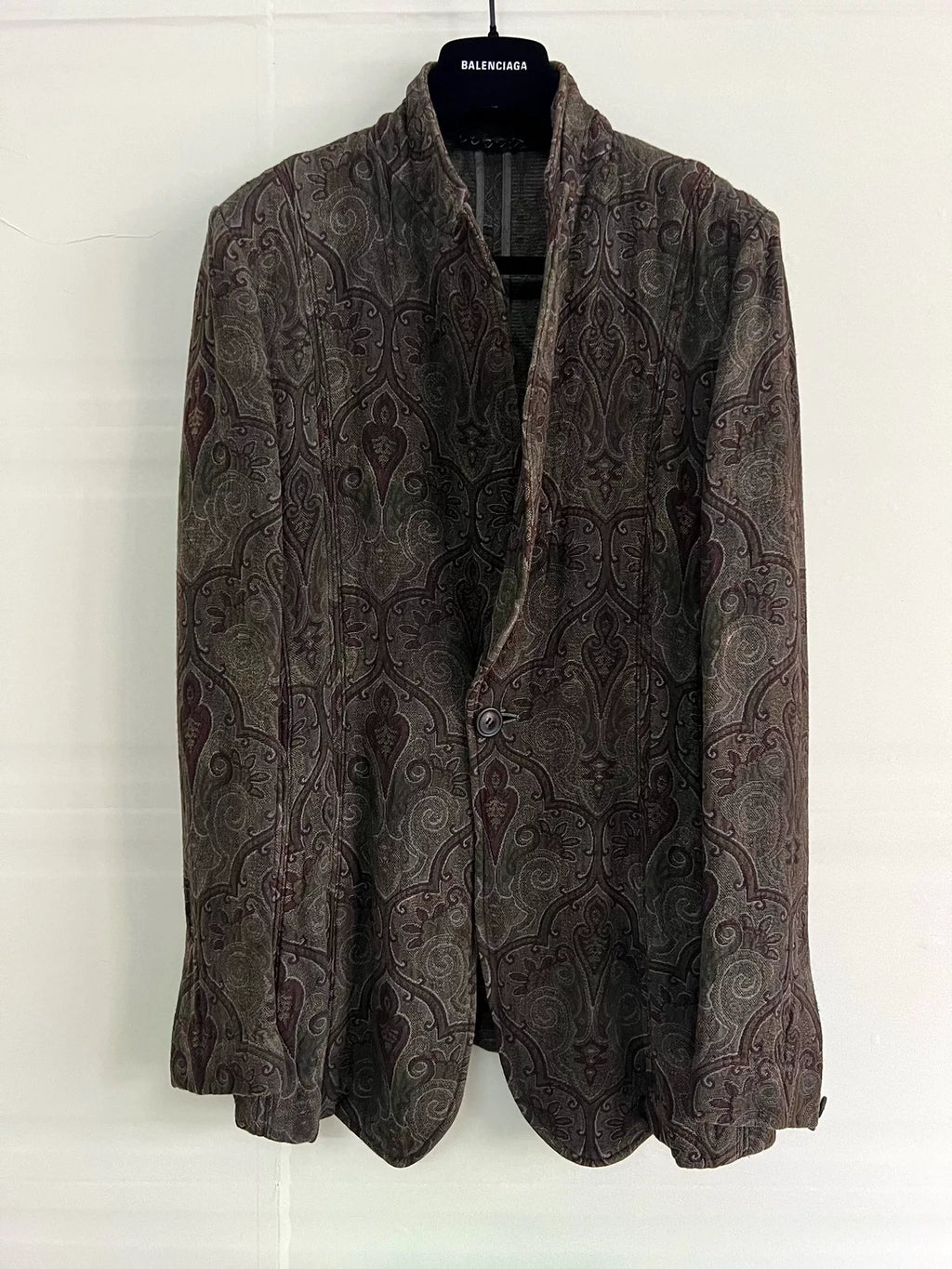 Julius Vintage FW05 Distressed Lapel Flower of Life Jacquard Reversible Blazer