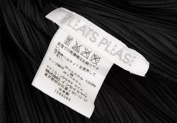 Issey Miyake Vintage Black Raw-Edge Pleated Top