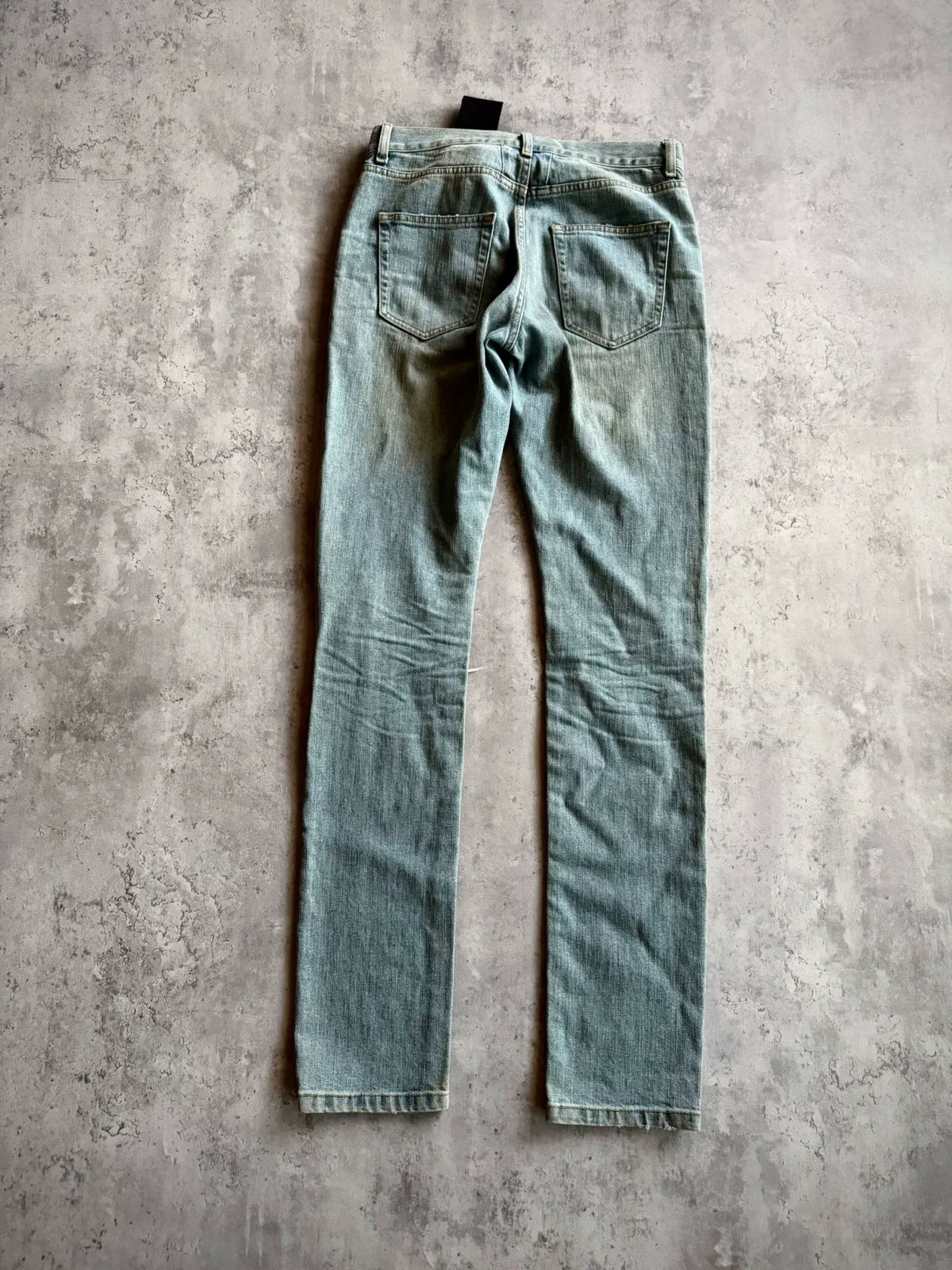 Saint Laurent 15AW D02 Ice Blue Washed Distressed Jeans by Hedi Slimane