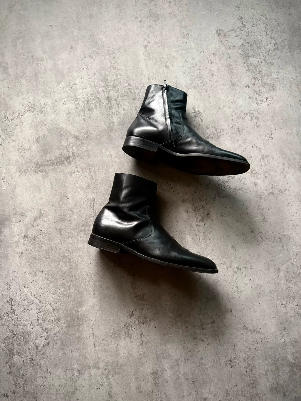 Saint Laurent Paris 13AW Black Leather Side Zip Chelsea Boots by Hedi Slimane
