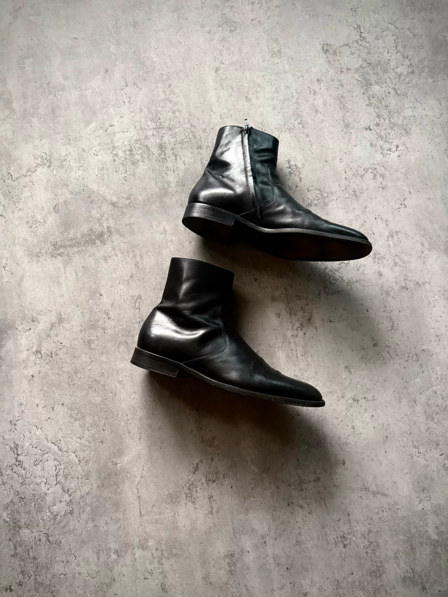 Saint Laurent Paris 13AW Black Leather Side Zip Chelsea Boots by Hedi Slimane