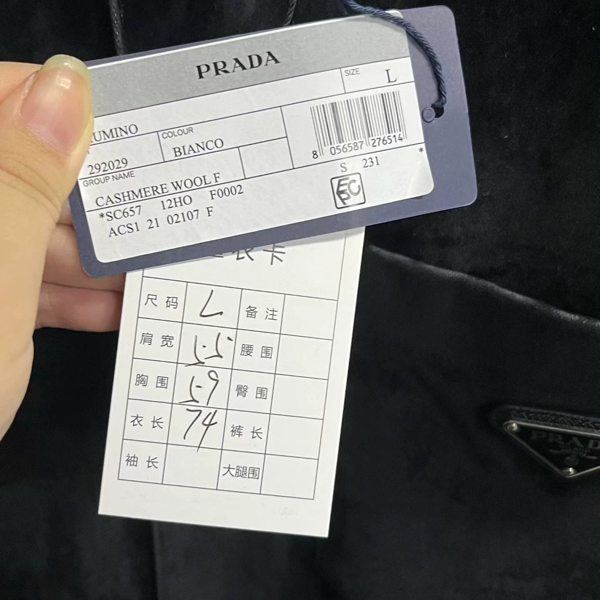 Prada Black Metal Triangle Logo Long-Sleeve Shirt