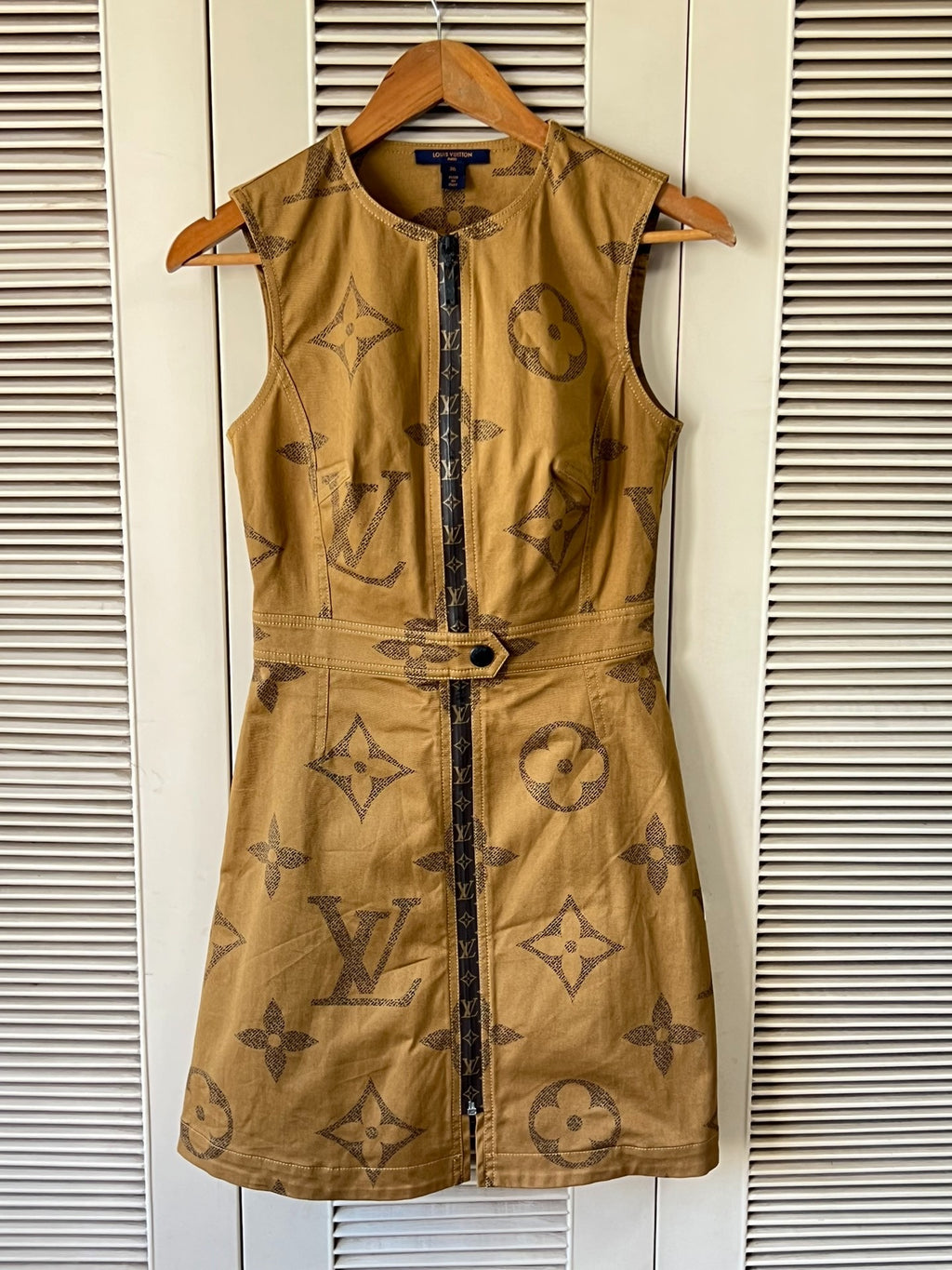 Louis Vuitton brown monogram sleeveless dress