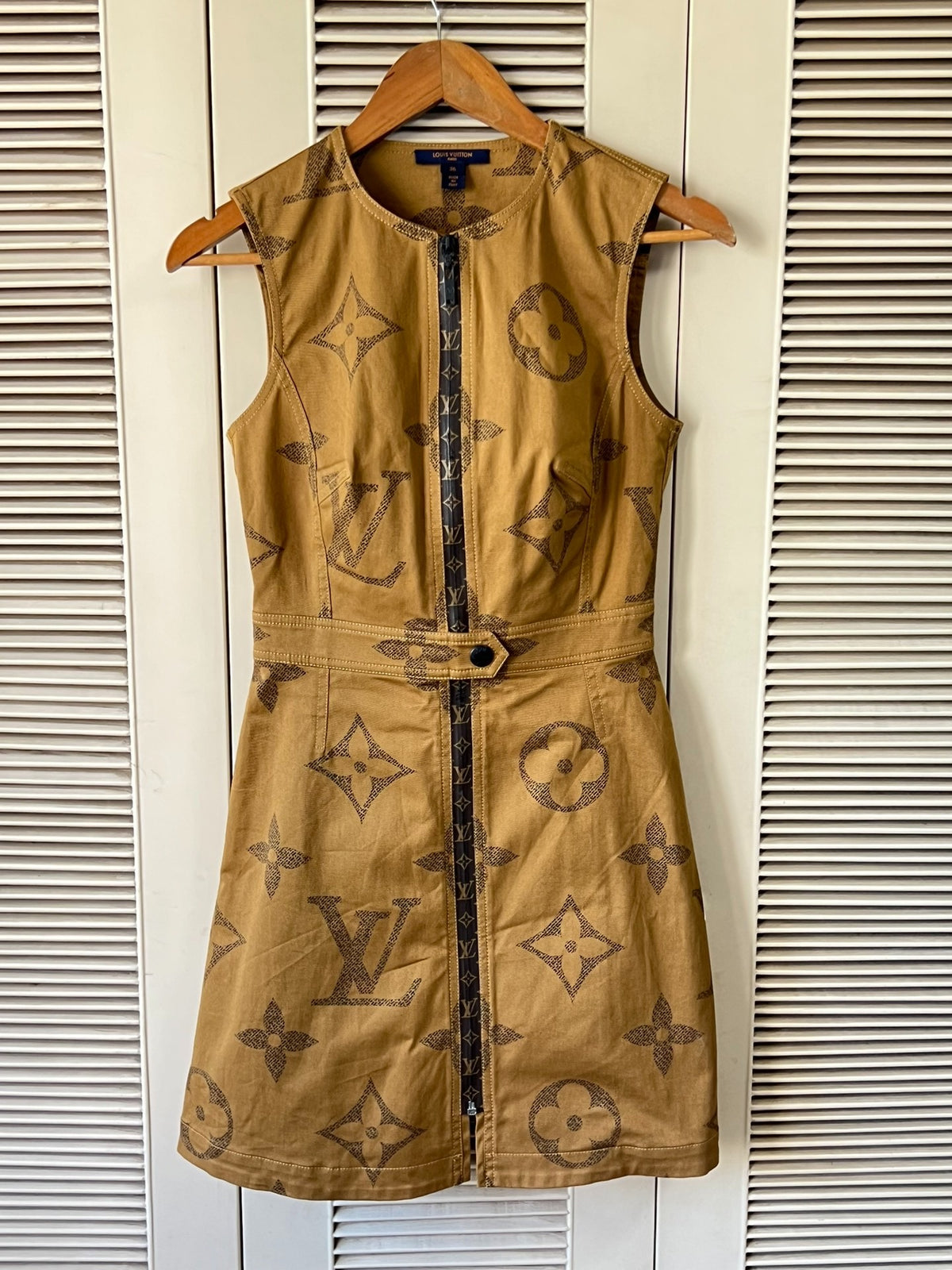 Louis Vuitton brown monogram sleeveless dress