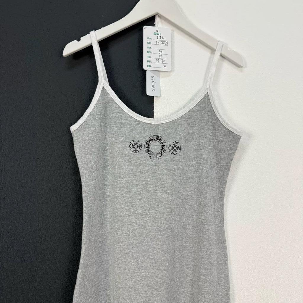 Chrome Hearts Gray Horseshoe Strap Dress