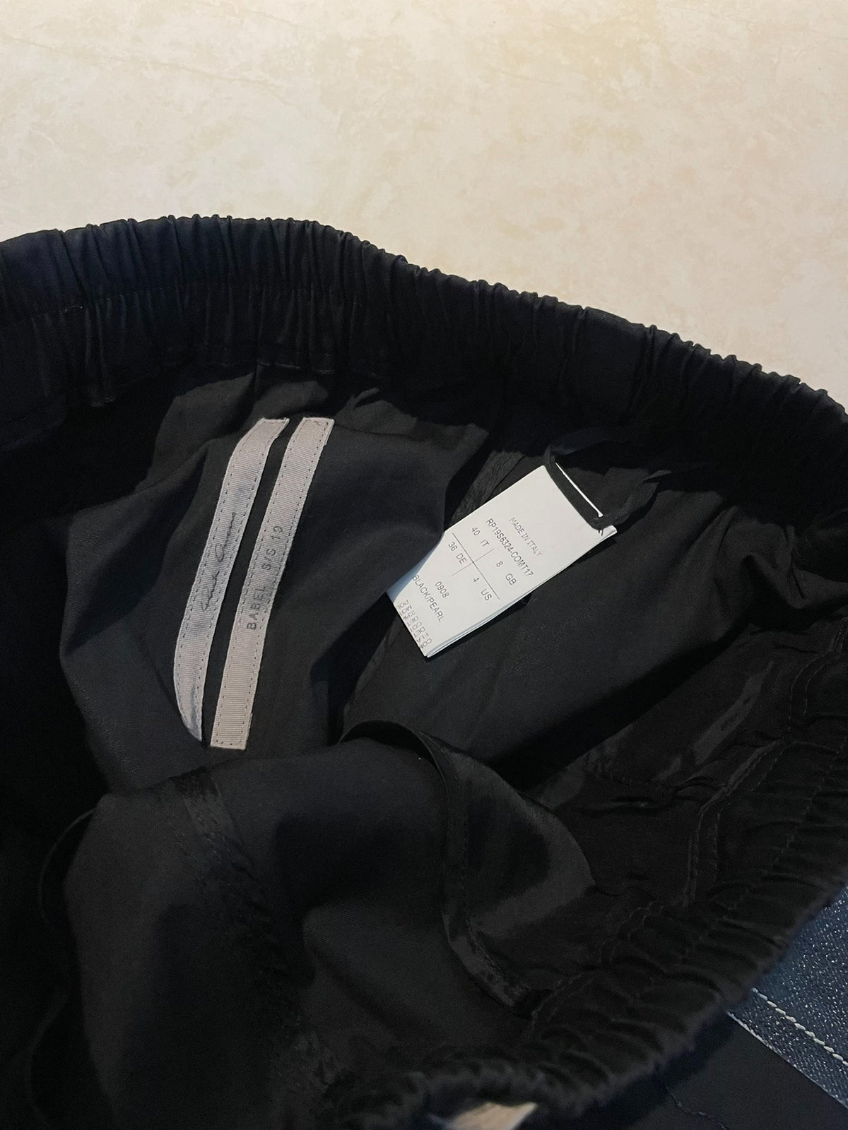 Rick Owens Tassel Wax-Brushed Leather Patchwork Shorts