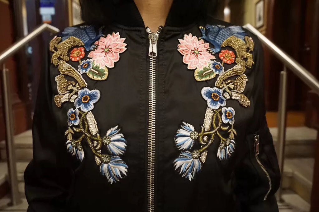 Alexander McQueen FW17 Black Medieval Qilin Floral Gold Thread Embroidered Hossu Jacket
