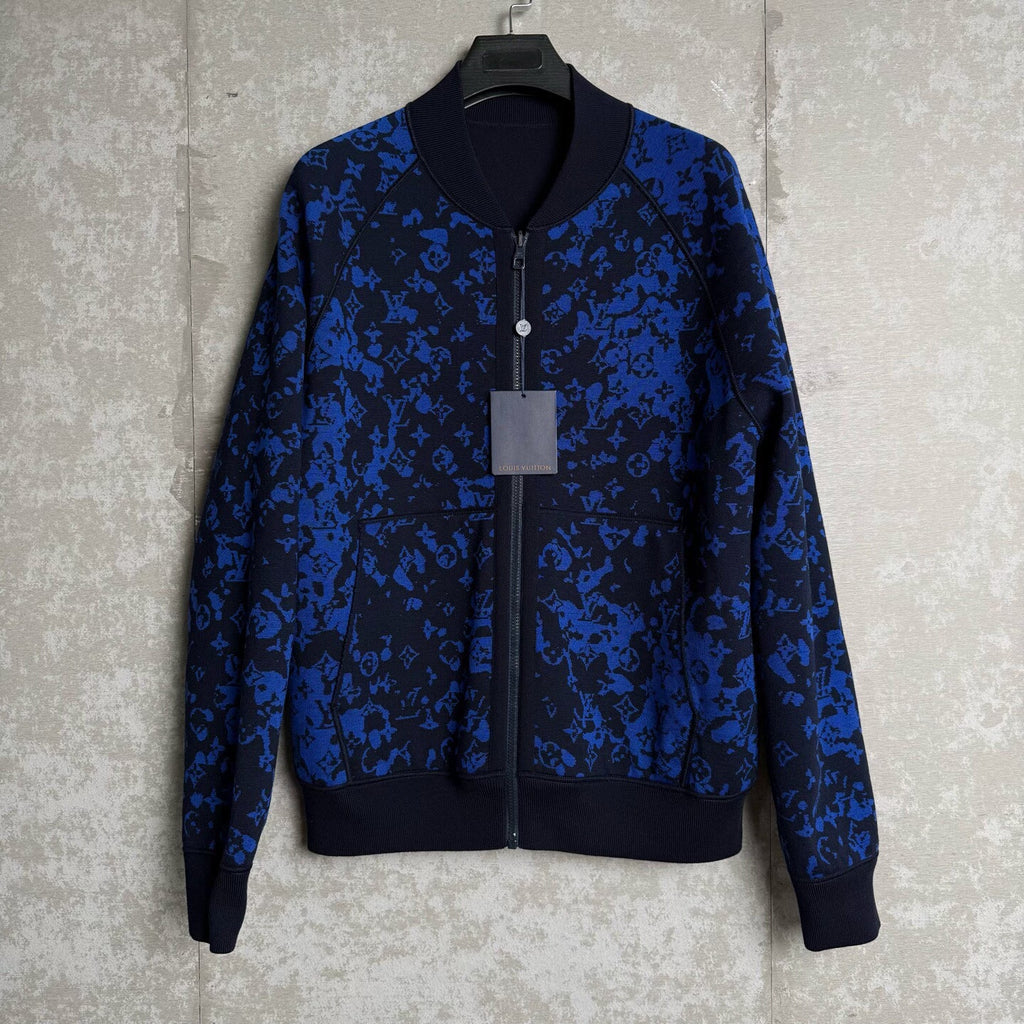 Louis Vuitton Monogram Print Reversible Zip Up Sweatshirt