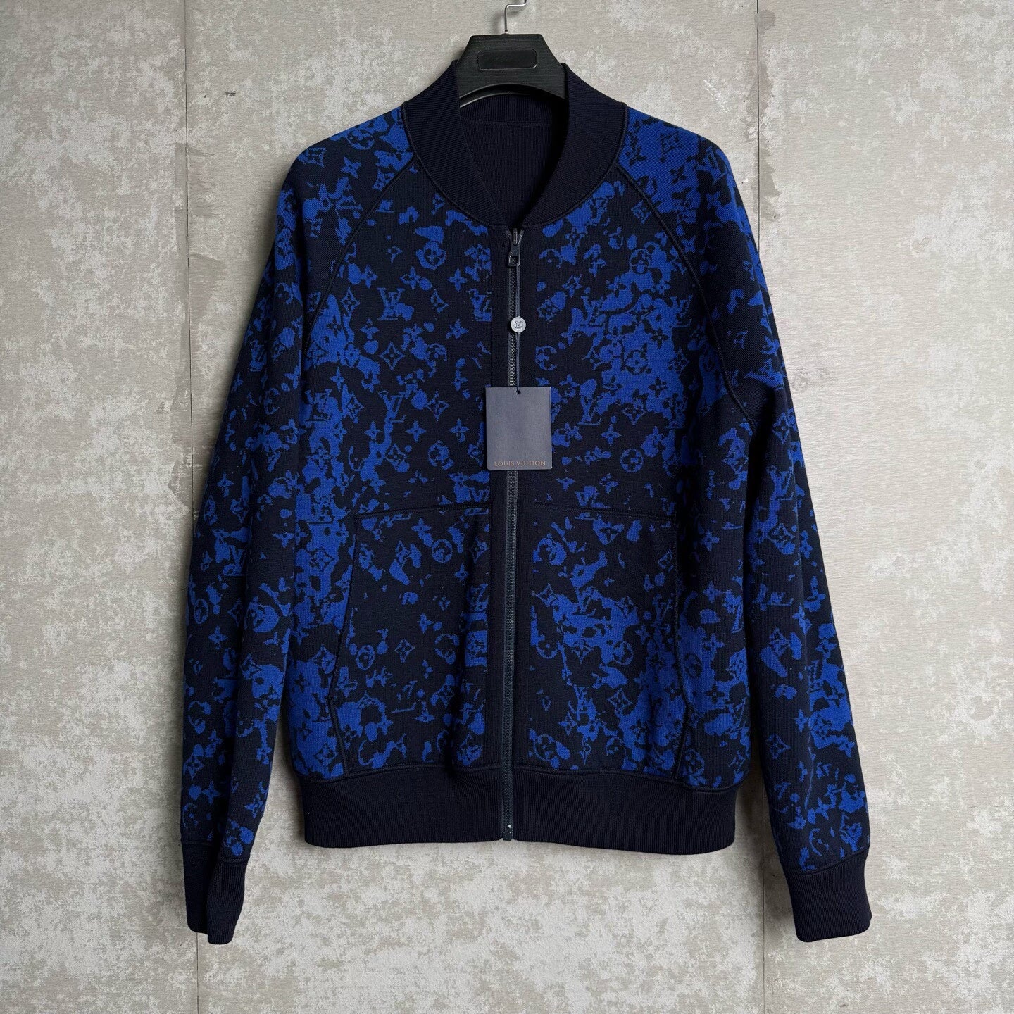 Louis Vuitton Monogram Print Reversible Zip Up Sweatshirt