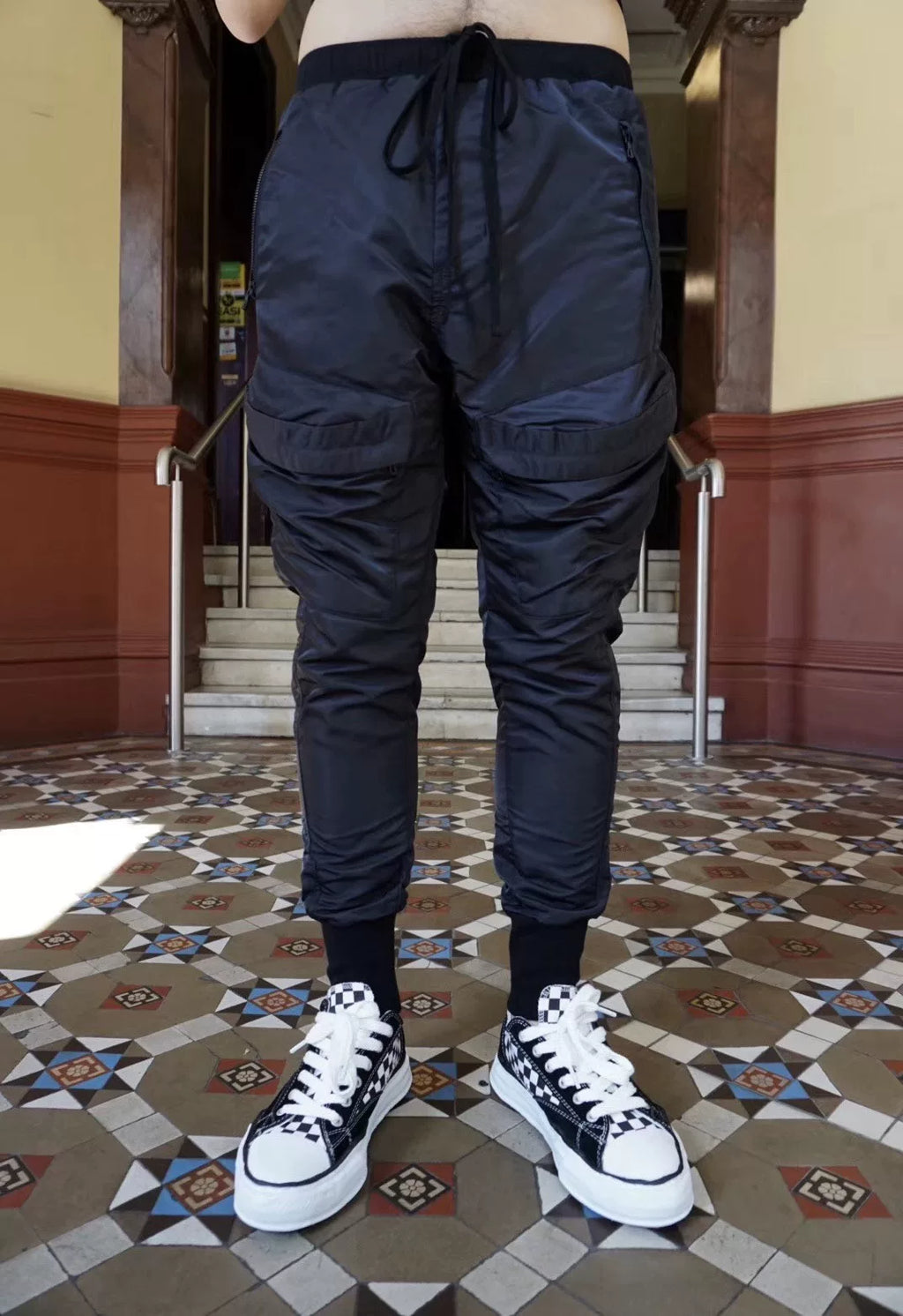 Julius FW19 Black Tapered Nylon Pants