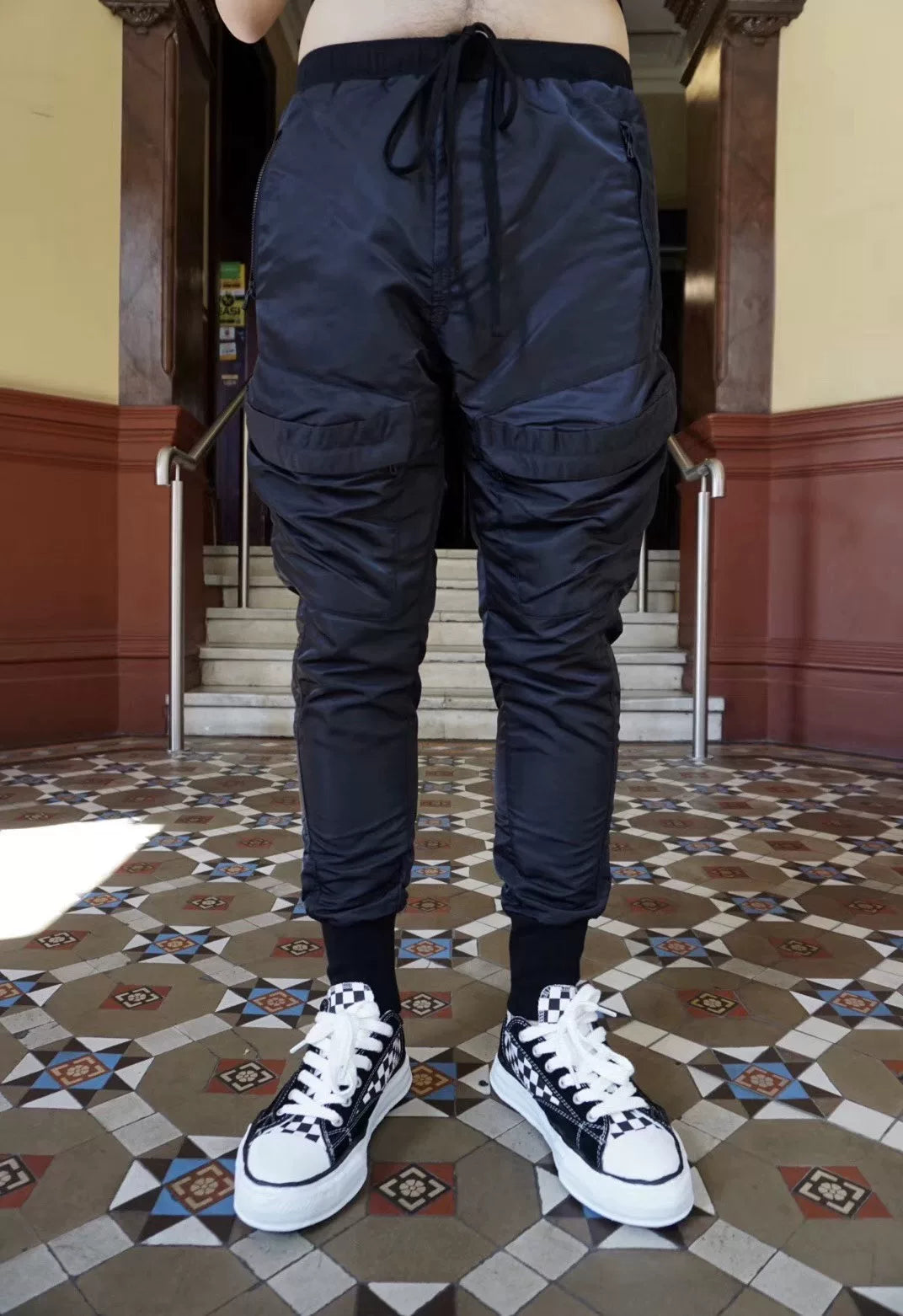Julius FW19 Black Tapered Nylon Pants