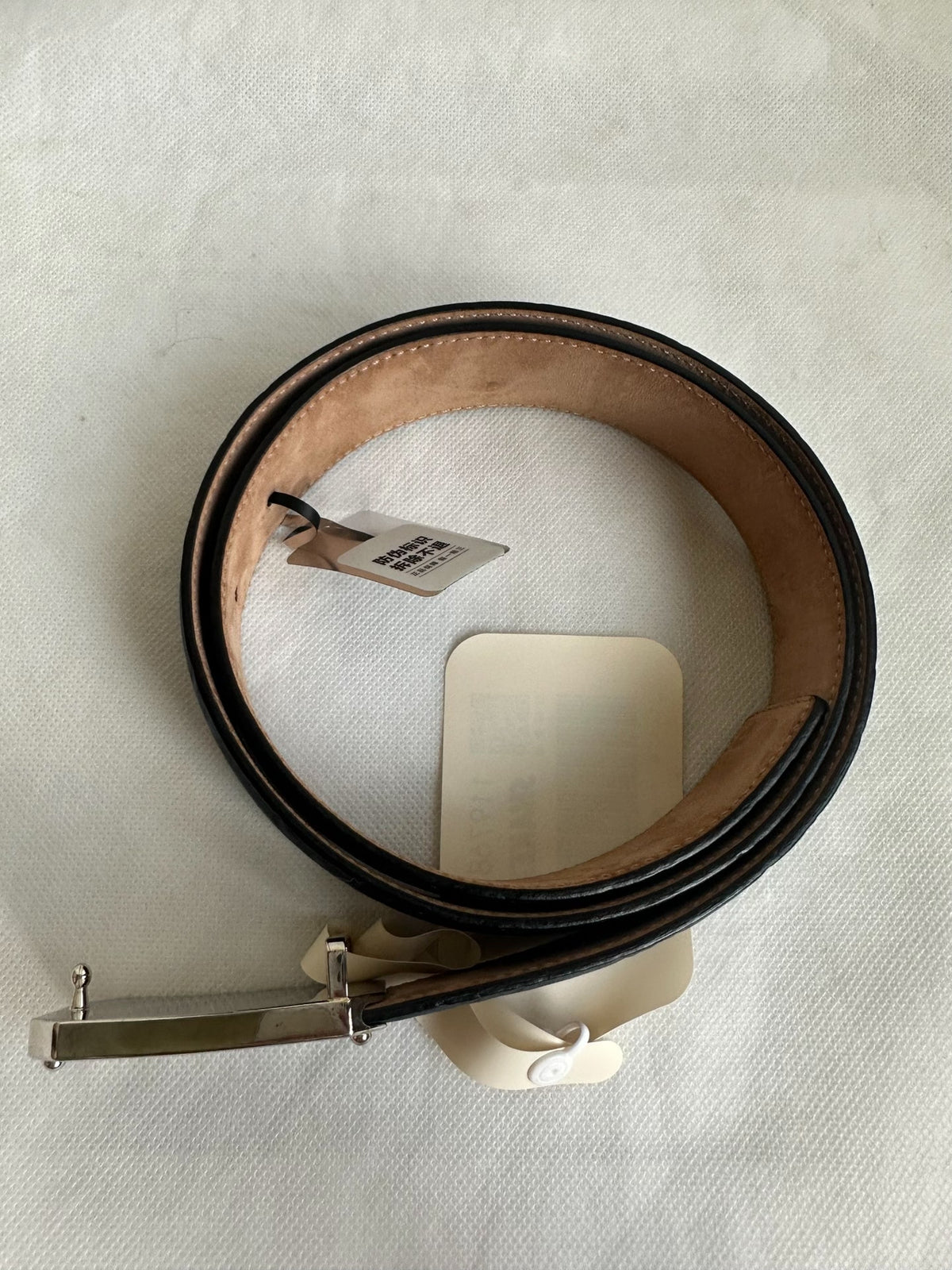 Gucci Black GG Monogram Silver Square Buckle Belt