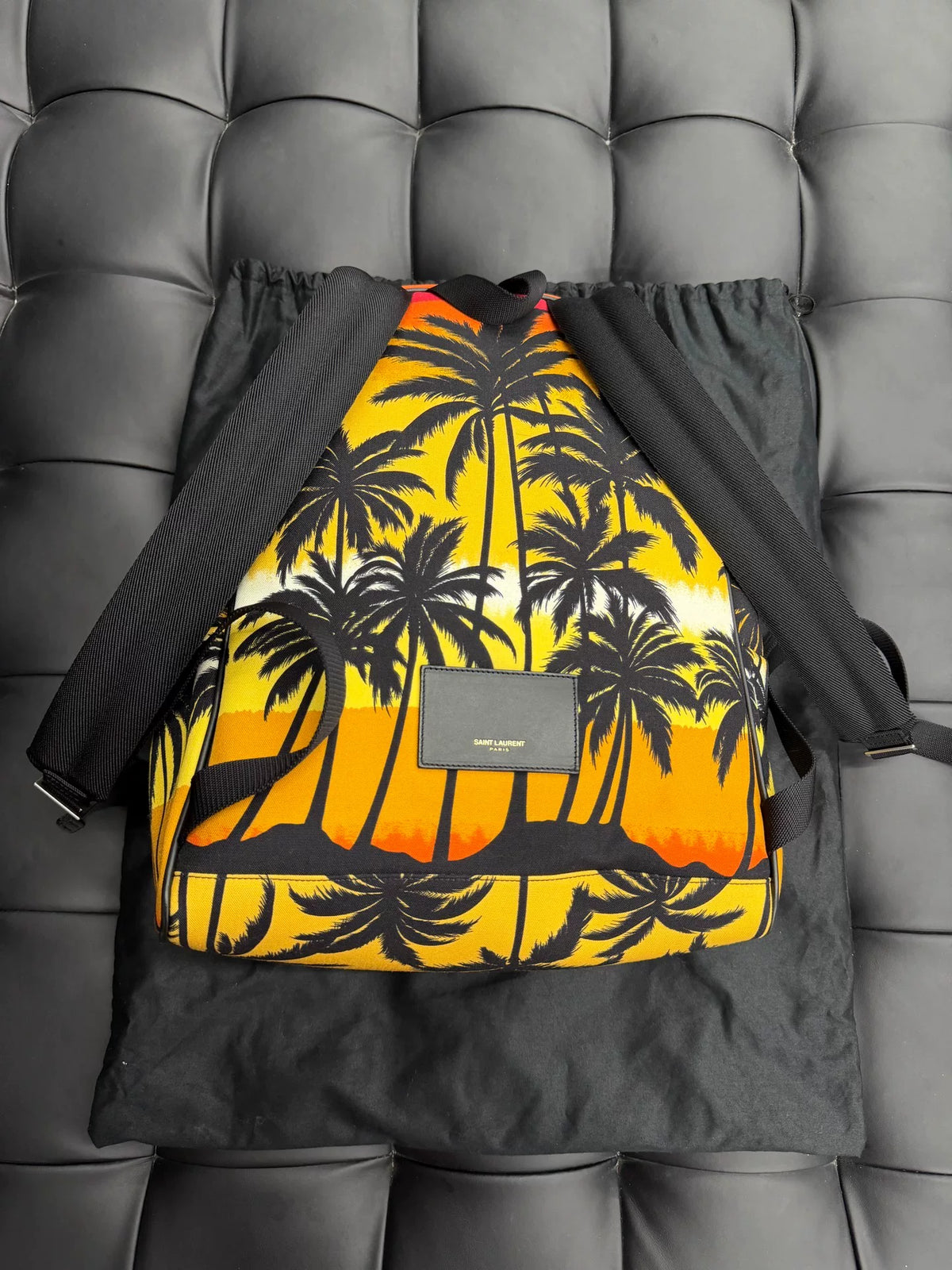 Saint Laurent SS16 Orange Coconut Tree Backpack