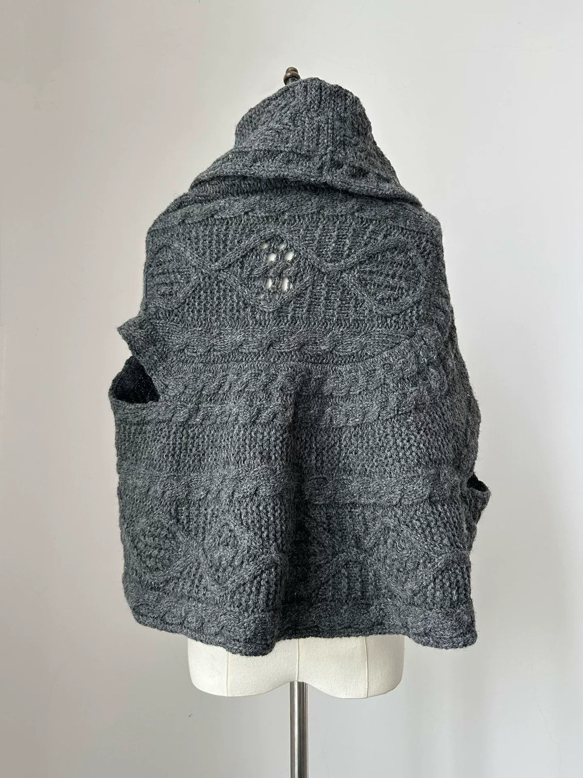 Comme Des Garcons Top Wool Cape Coat