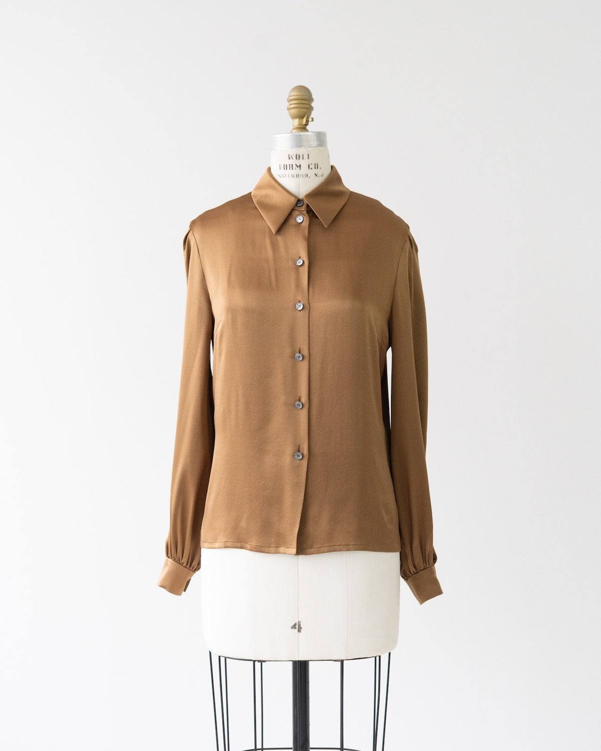 Celine 1990s Silk Long Sleeve Shirt