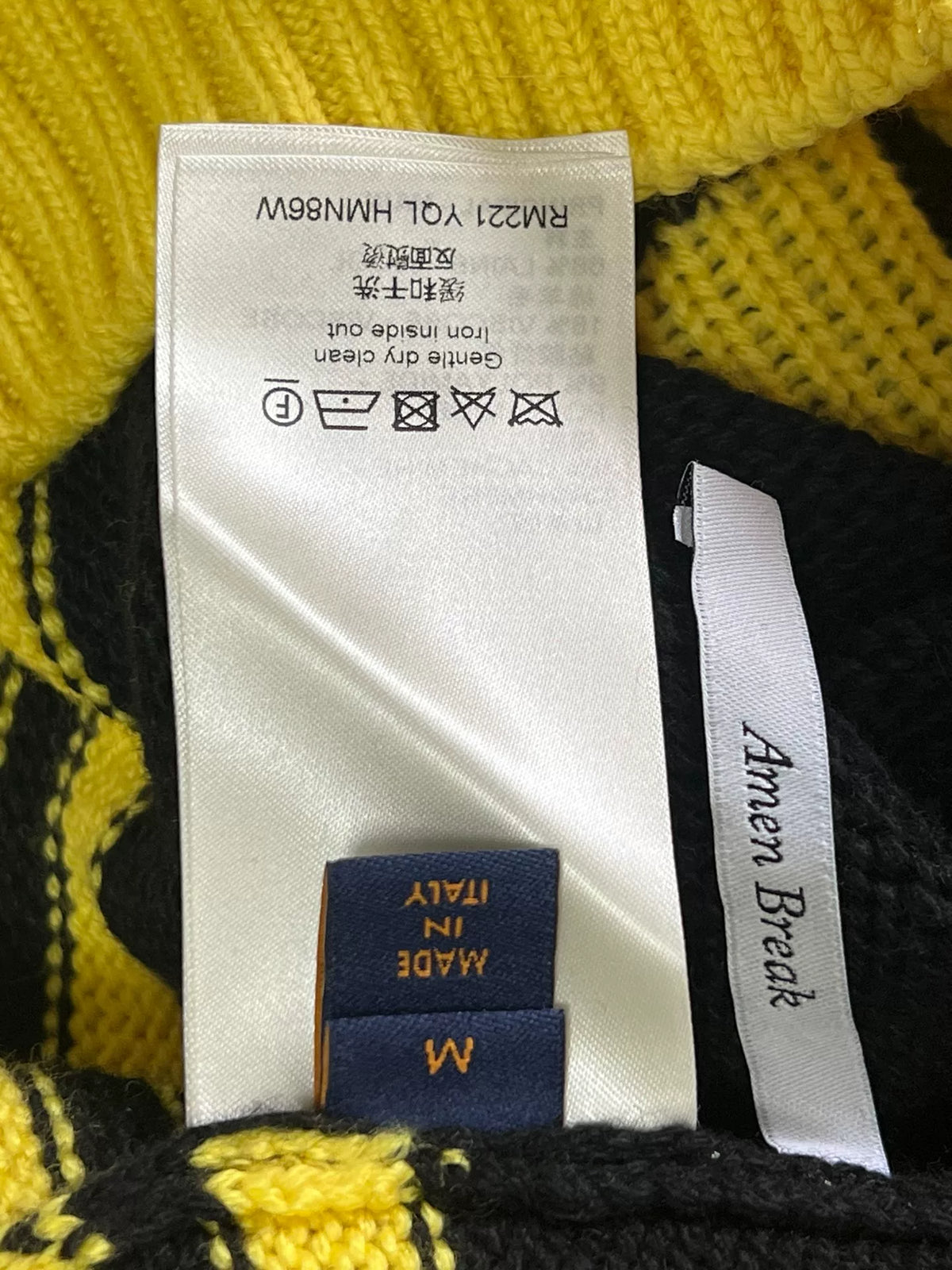 Louis Vuitton Black Yellow Flame Logo Sweater