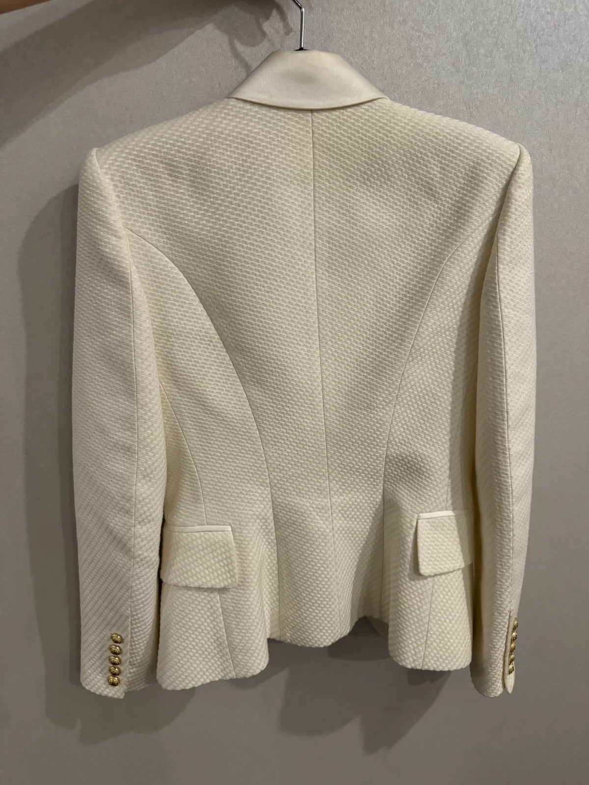 Balmain Gold-Button White Suit