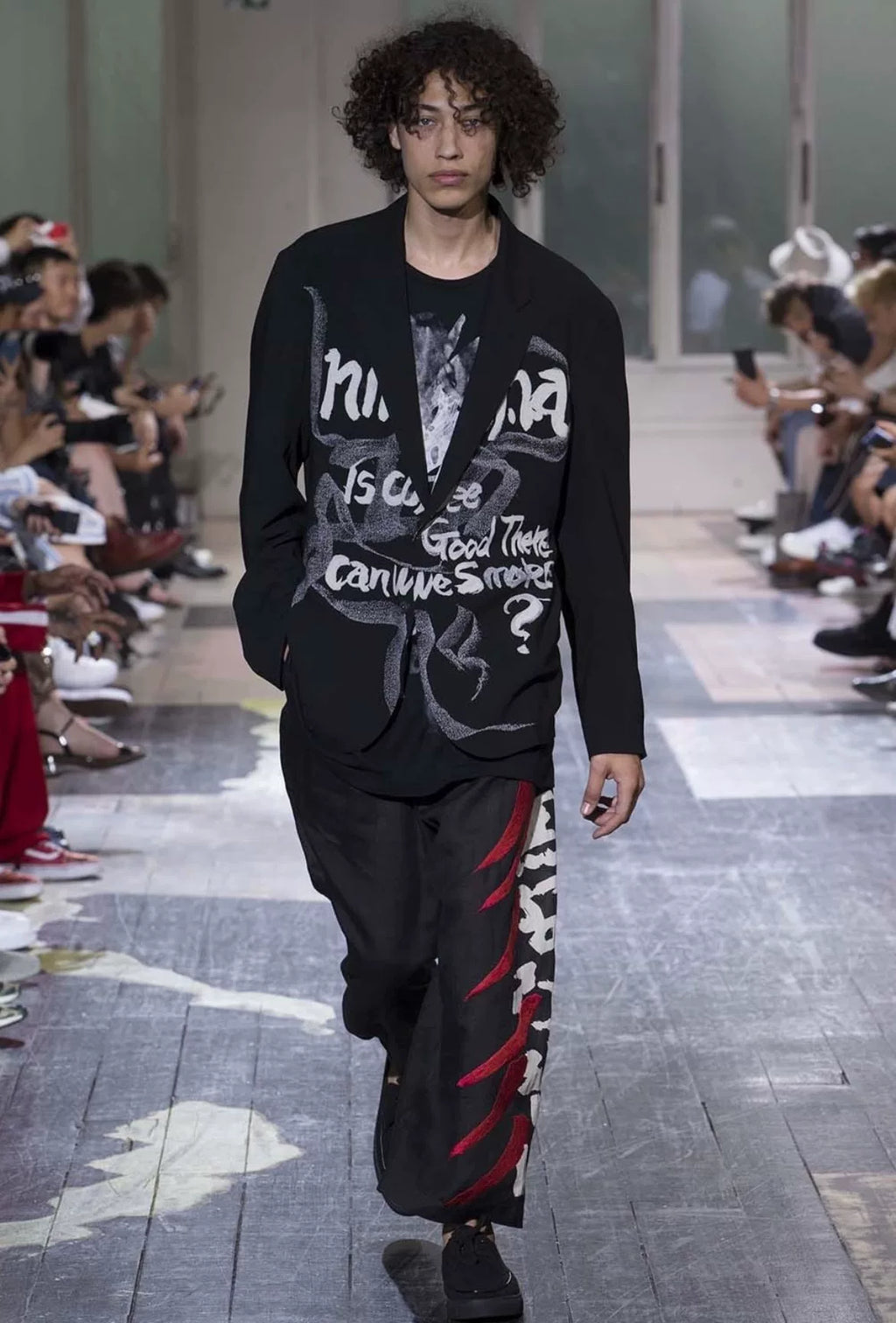 Yohji Yamamoto Pour Homme 18SS Crew Neck Long Cotton T-Shirt