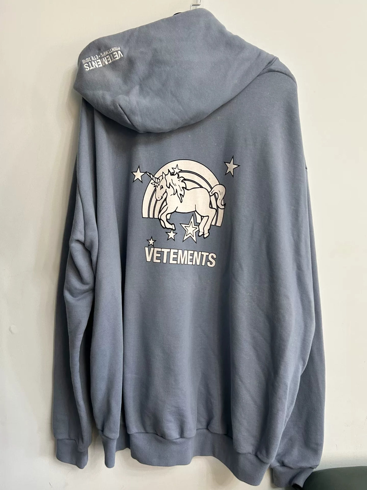 Vetements Blue Unicorn Hoodie