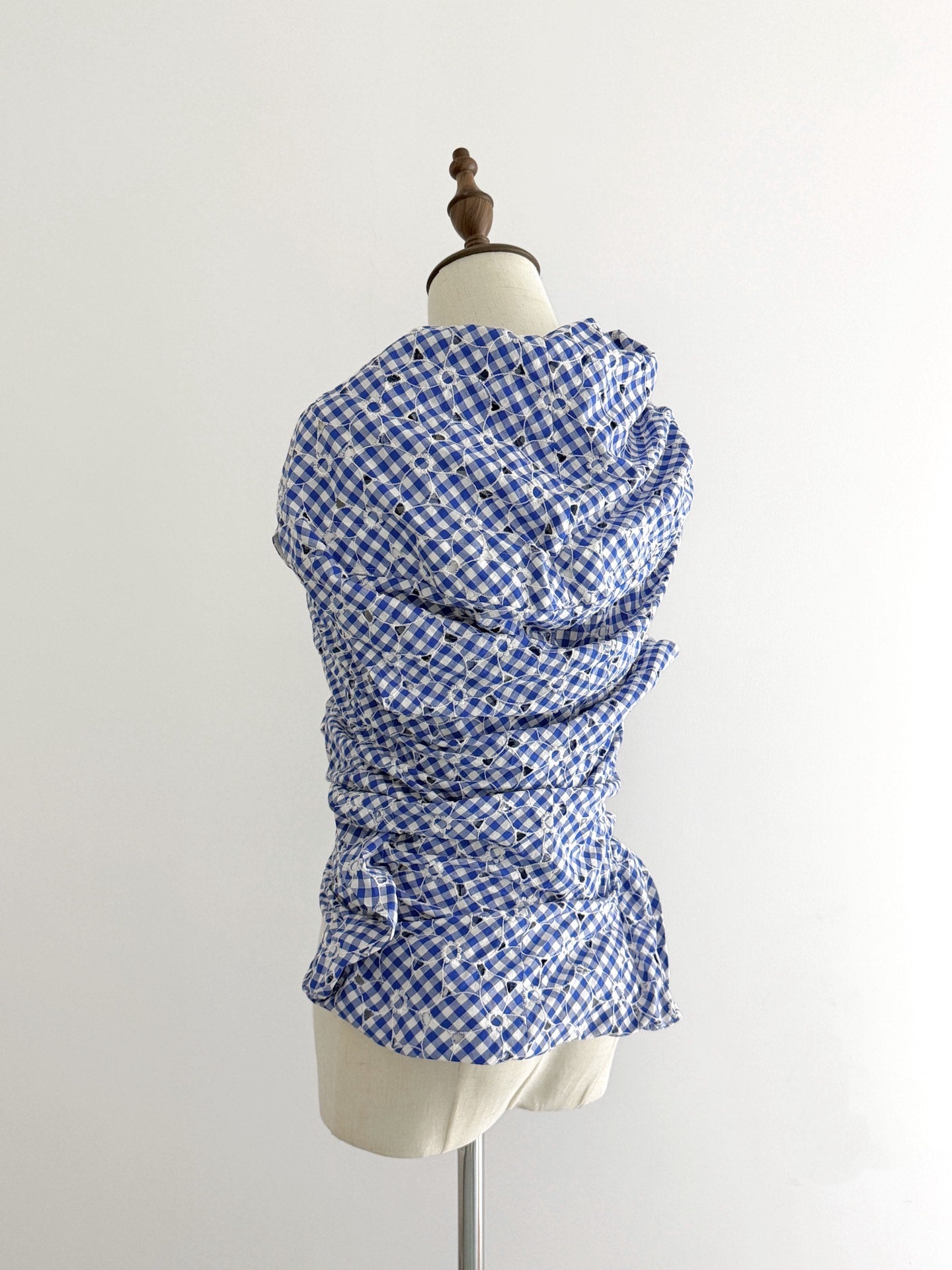 Junya Watanabe Plaid Embroidered Distorted Top - Devines
