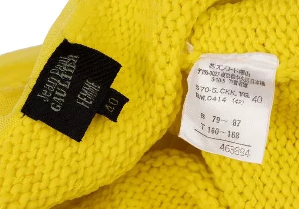 Jean Paul Gaultier Vintage Yellow Mesh Knit Sweater