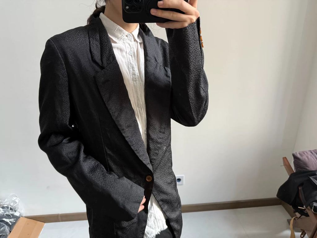 Comme des Garçons Homme AW19 “Finding Beauty In The Dark” Black Jacquard Tuxedo Jacket