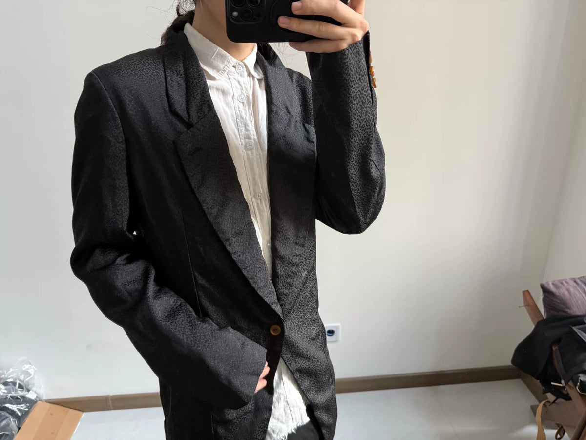 Comme des Garçons Homme AW19 “Finding Beauty In The Dark” Black Jacquard Tuxedo Jacket