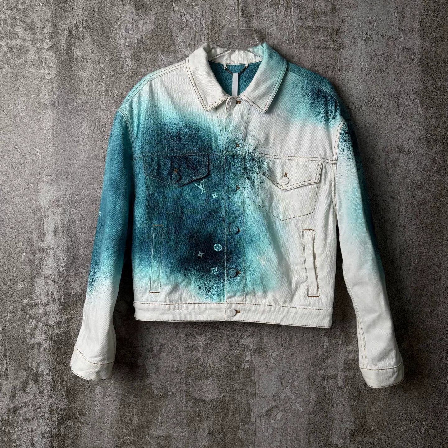 Louis Vuitton White Blue Gradient Denim Jacket