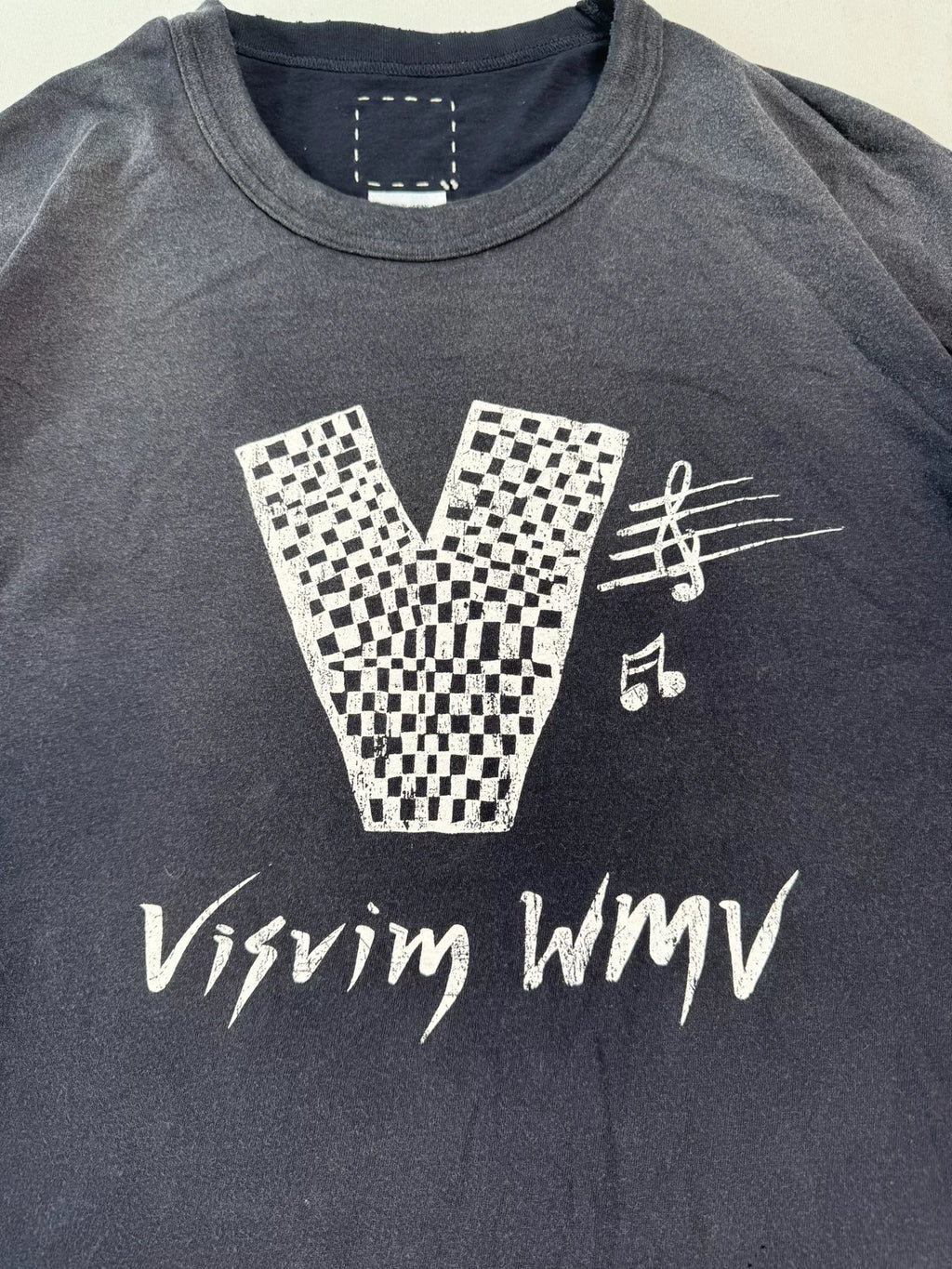 VISVIM 25SS JUMBO TEE S/S V CRASH Dyed Distressed Print Short-Sleeve T-Shirt