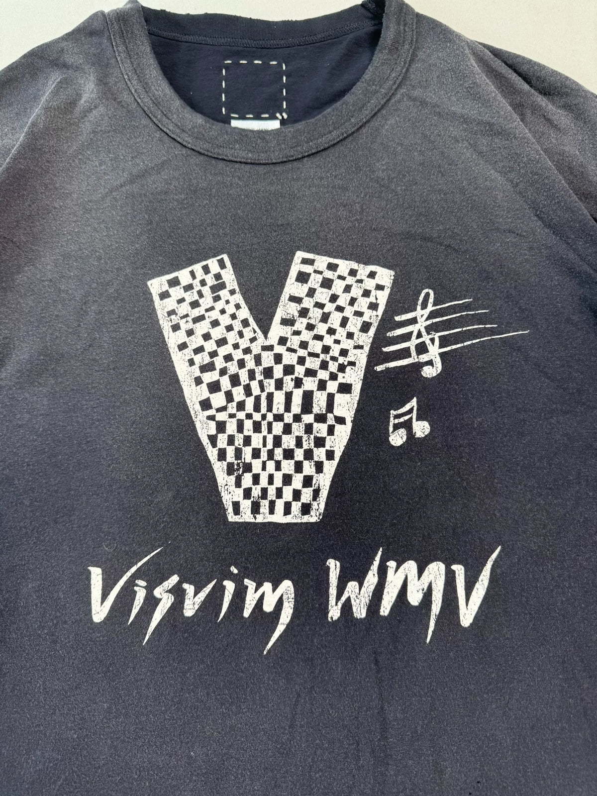 VISVIM 25SS JUMBO TEE S/S V CRASH Dyed Distressed Print Short-Sleeve T-Shirt