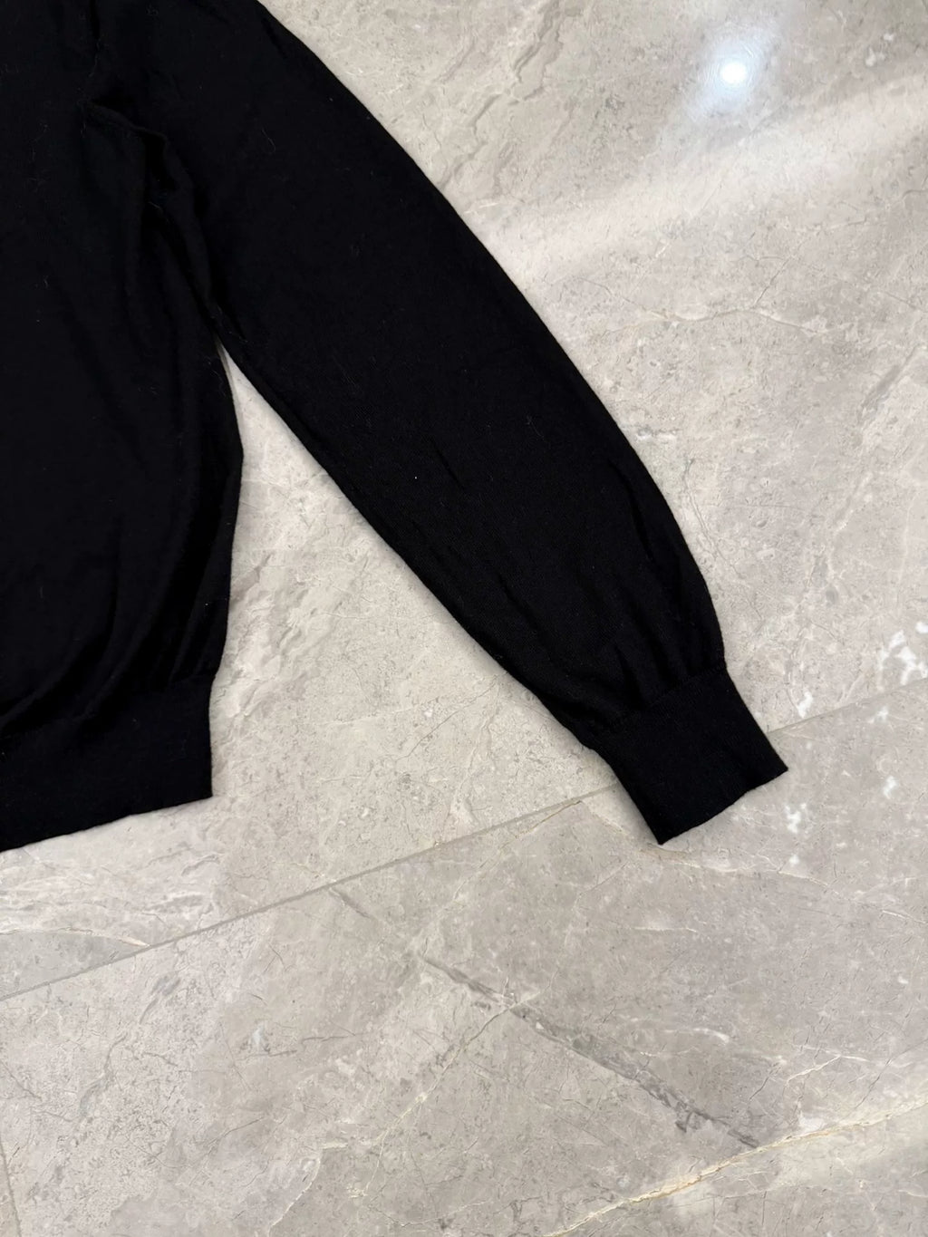 Celine Black Wool Crew Neck Sweater by Hedi Slimane