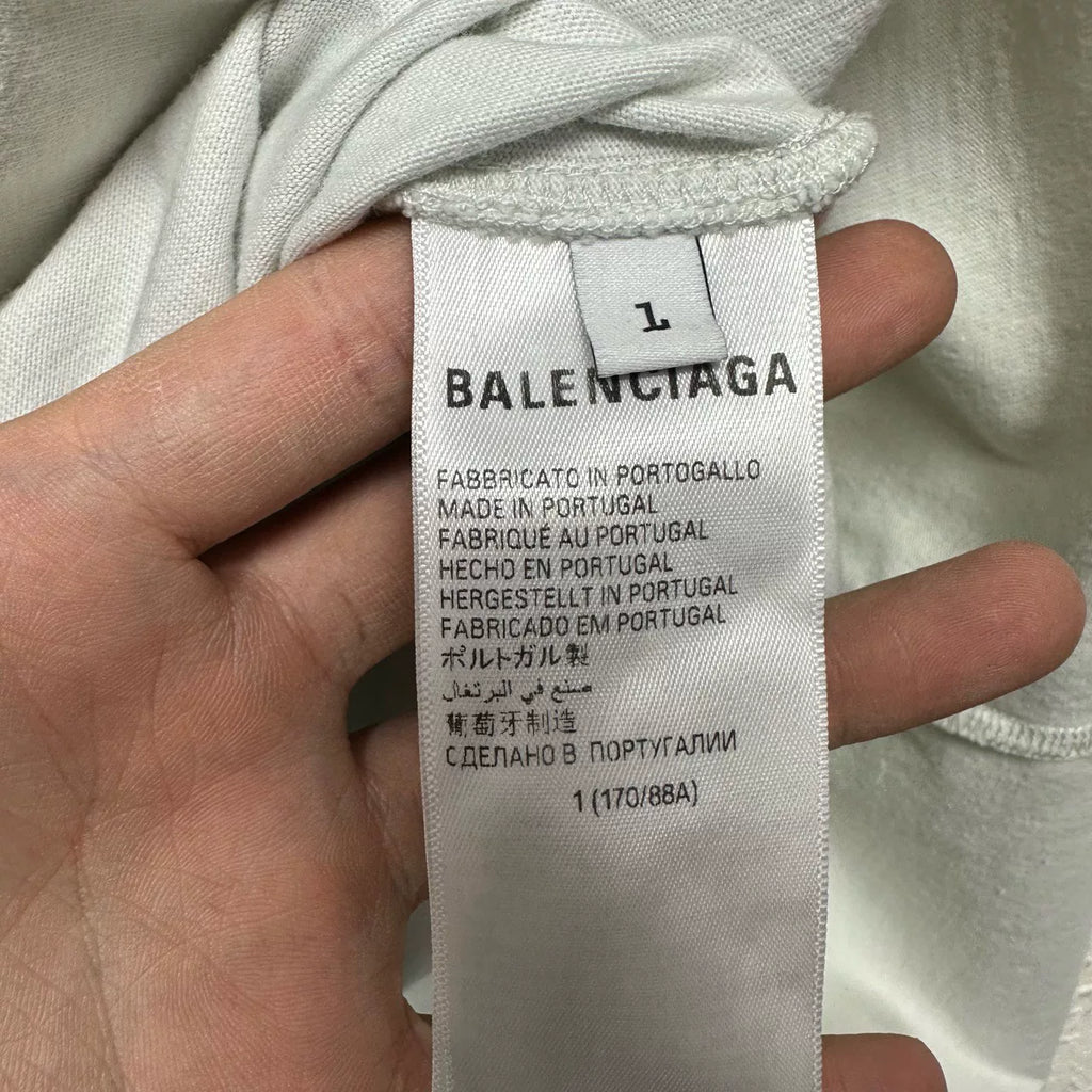 Balenciaga SS23 Off-White Distressed Manchester United T-Shirt