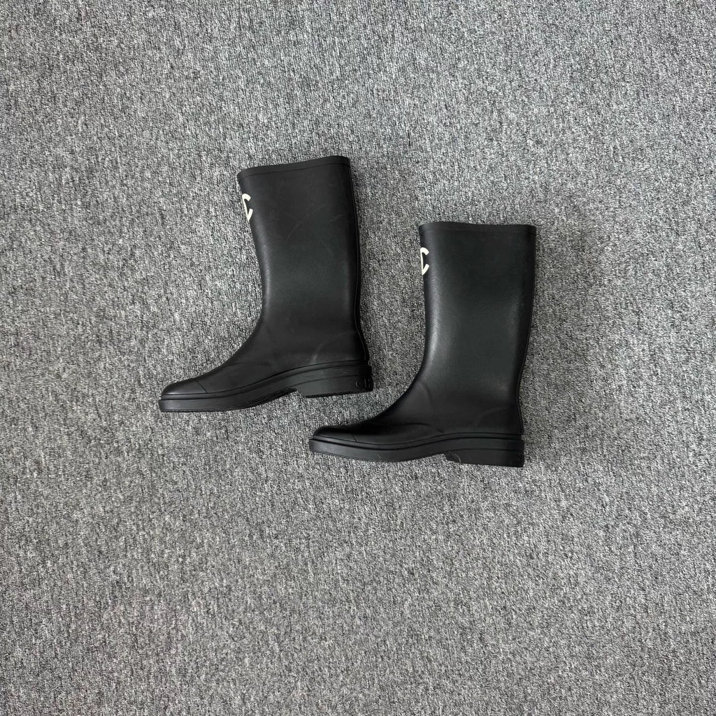 Chanel 25S Double C Rubber Tall Boots