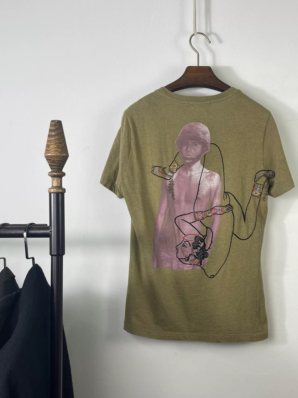 Alexander McQueen SS04 Soldier & Girl Print Cotton T-Shirt