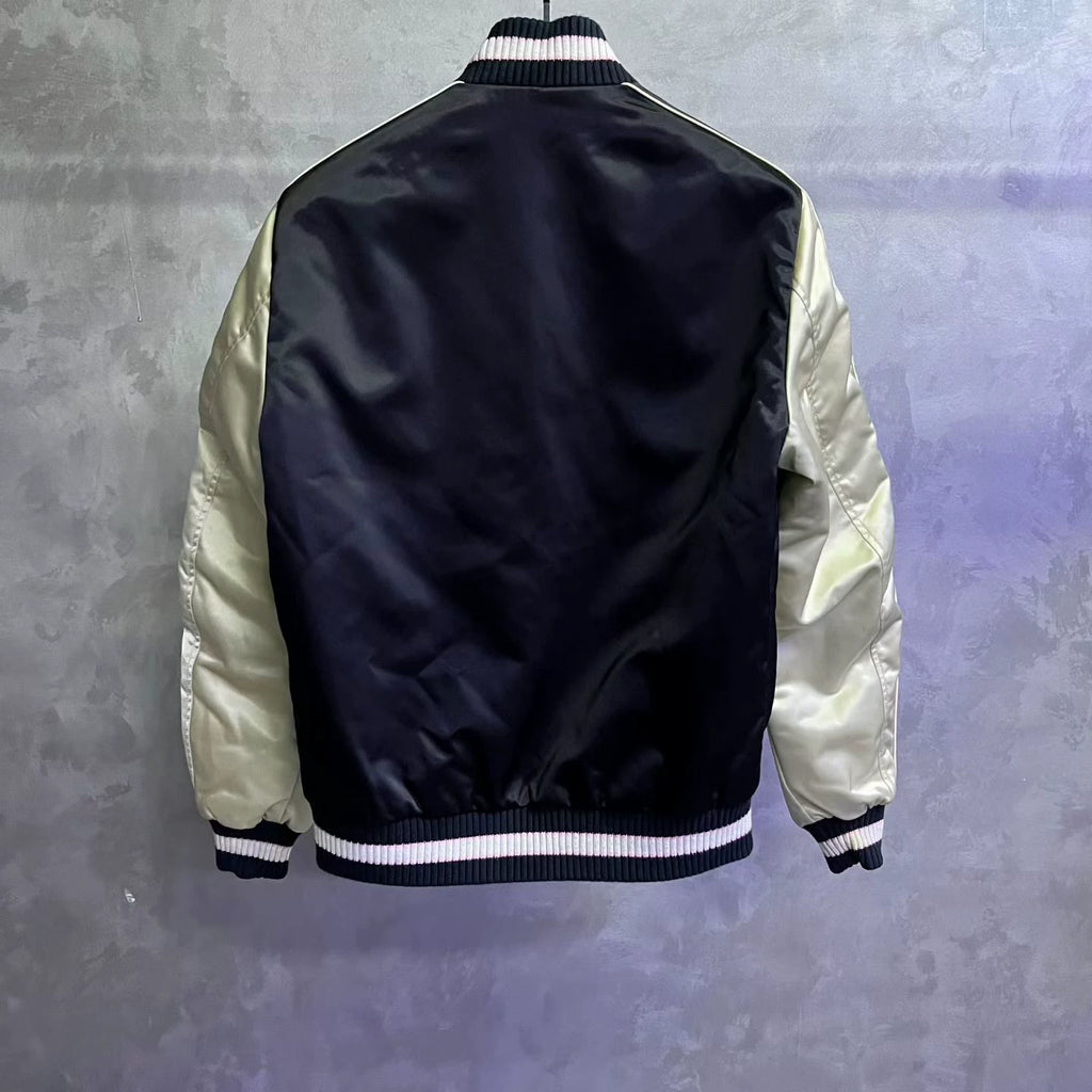 Moncler Colorblock Stripe Reversible Stand-Collar Down Jacket