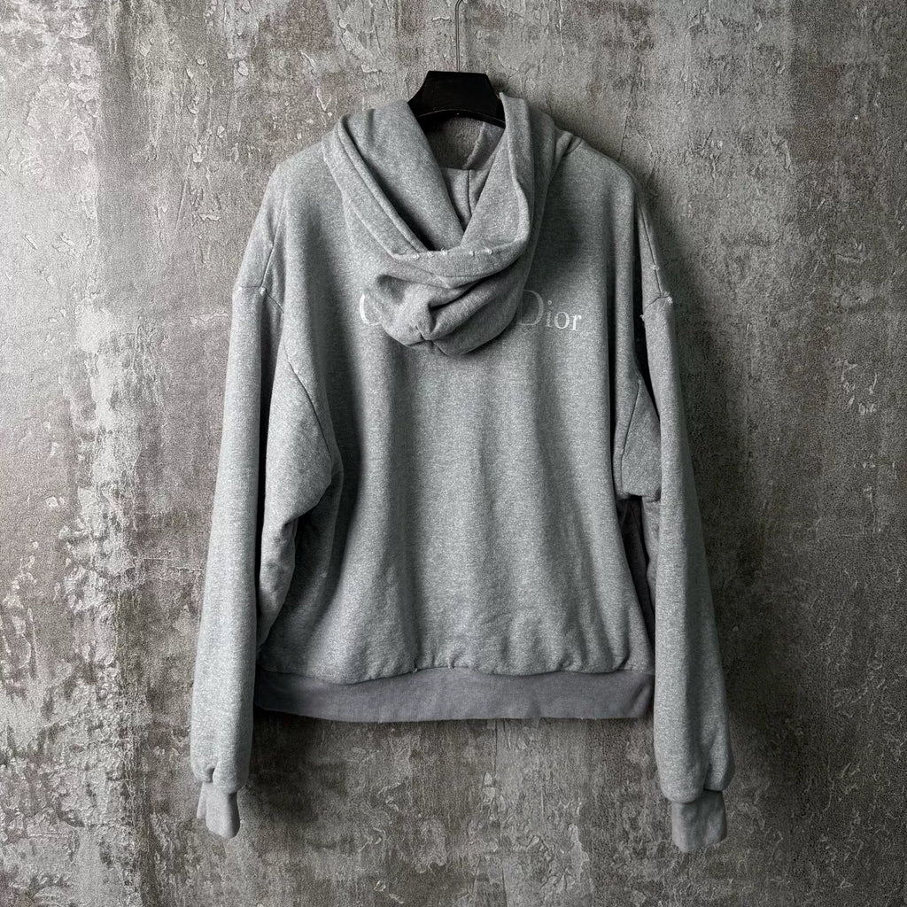 Dior Distressed Logo Hooded Sweater